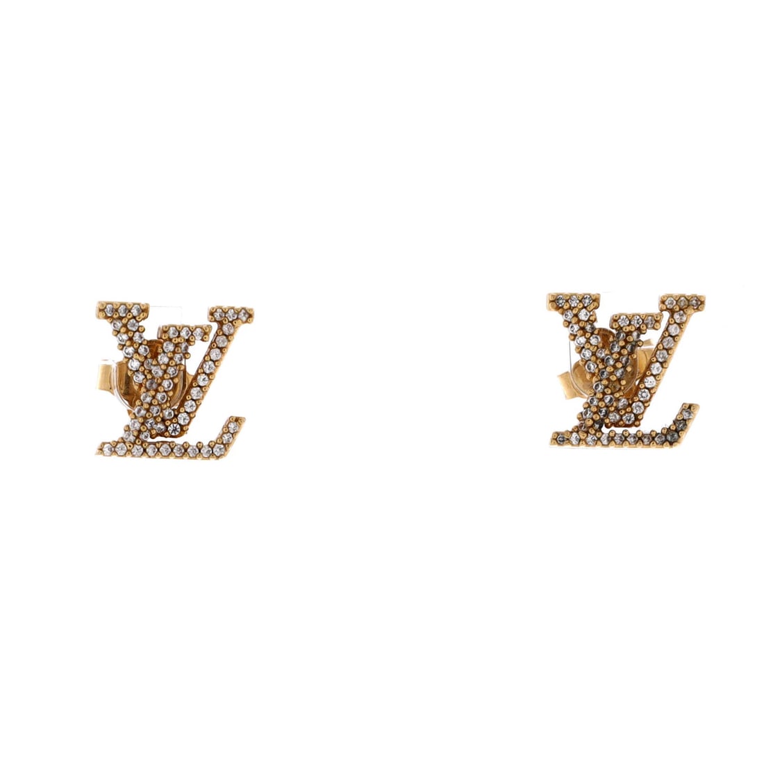 Metal LV Iconic with Louis Vuitton Crystals Stud Earrings: Metal LV Iconic with Louis Vuitton Crystals Stud Earrings Metal LV Iconic with Louis Vuitton Crystals Stud Earrings are available. These gold metal stud earrings feature Louis Vuitton crystals, adding