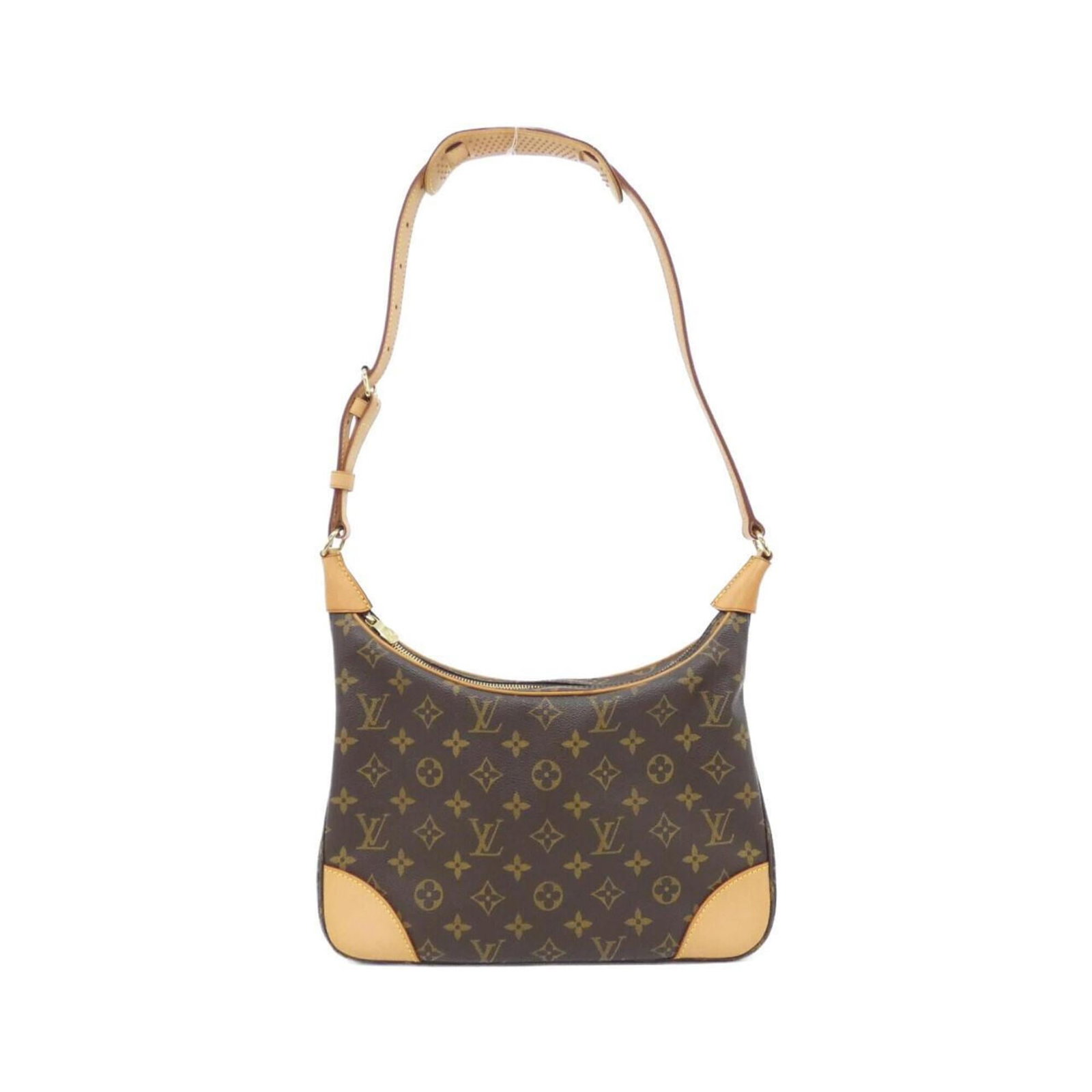 Canvas Coated Louis Vuitton Bag Shoulder: Canvas Coated Louis Vuitton Bag Shoulder Marron leather shoulder bag with gold hardware, made from coated canvas, bearing a signature. This 21cm x 30cm x 9cm bag features a classic design that exudes