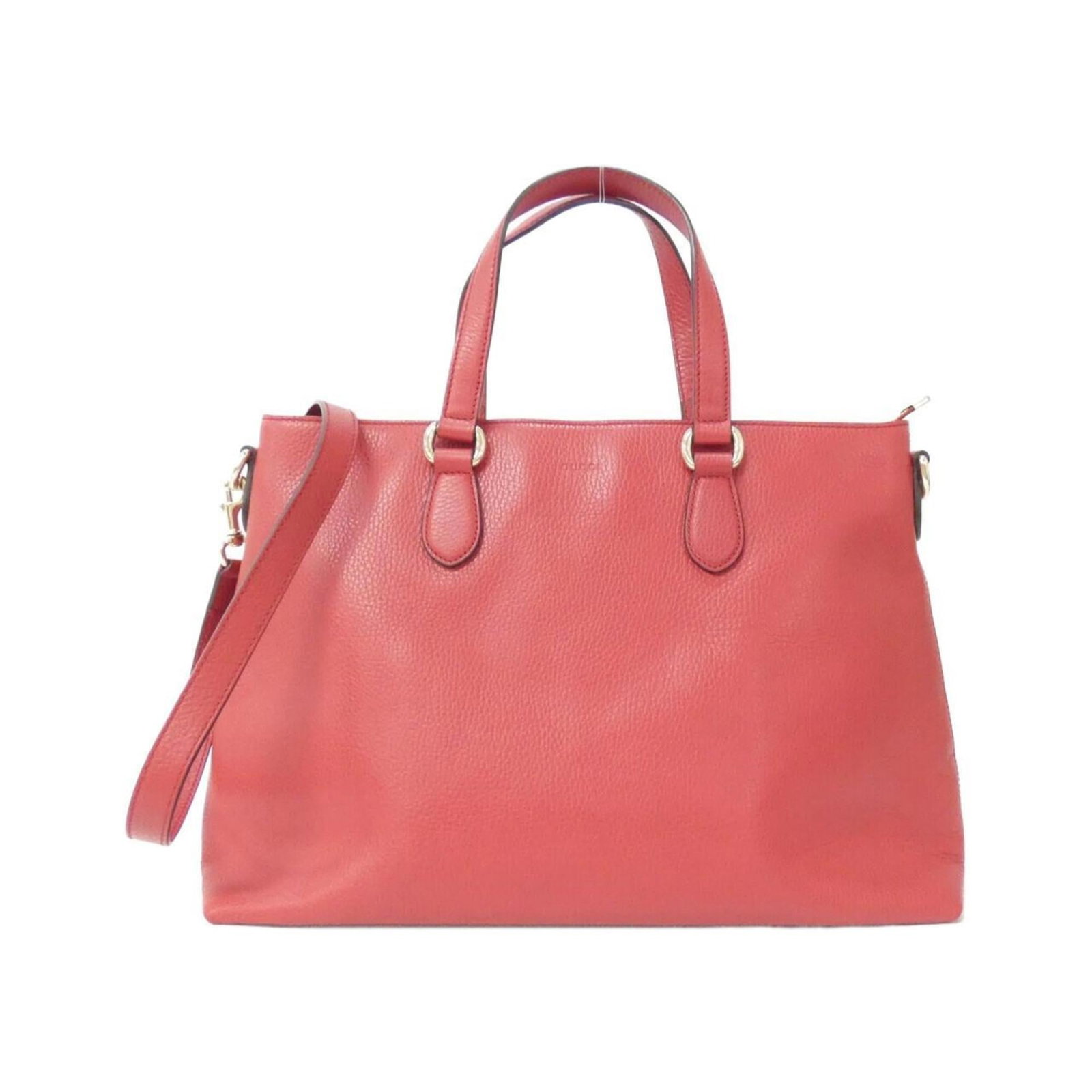 Handbag Leather Gucci: Handbag Leather Gucci Red Gucci Leather Handbag with Gold Hardware. This 28cm x 38cm x 15cm handbag features high-quality leather and gold hardware, making it a stylish and elegant accessory. With