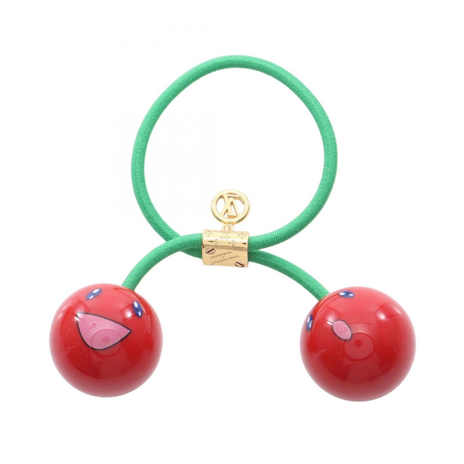 Vuitton Plastic Hair Tie Louis: Vuitton Plastic Hair Tie Louis The Louis Vuitton Plastic Hair Tie is a unique accessory featuring the iconic brand's signature style. Made from high-quality plastic, this hair tie boasts a vibrant gre