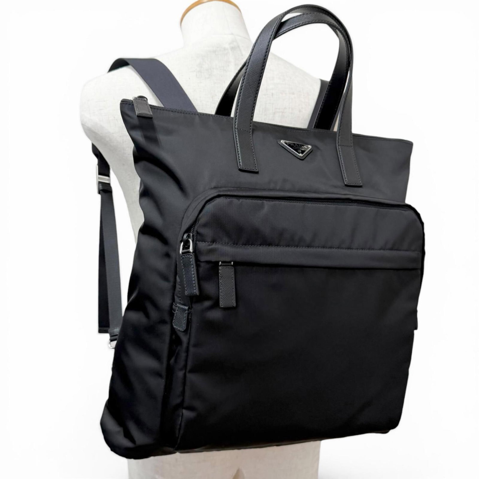 Leather Polyamide Tote Bag Prada - 3