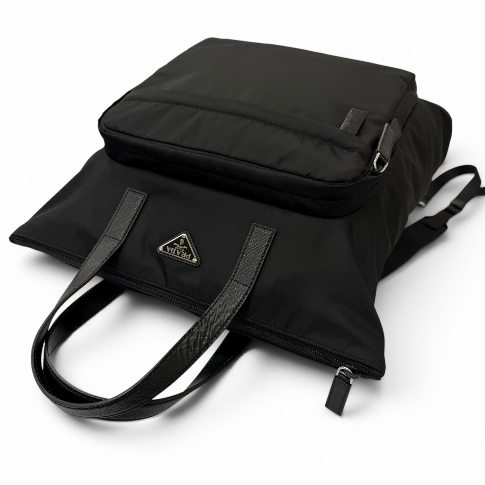Leather Polyamide Tote Bag Prada - 6
