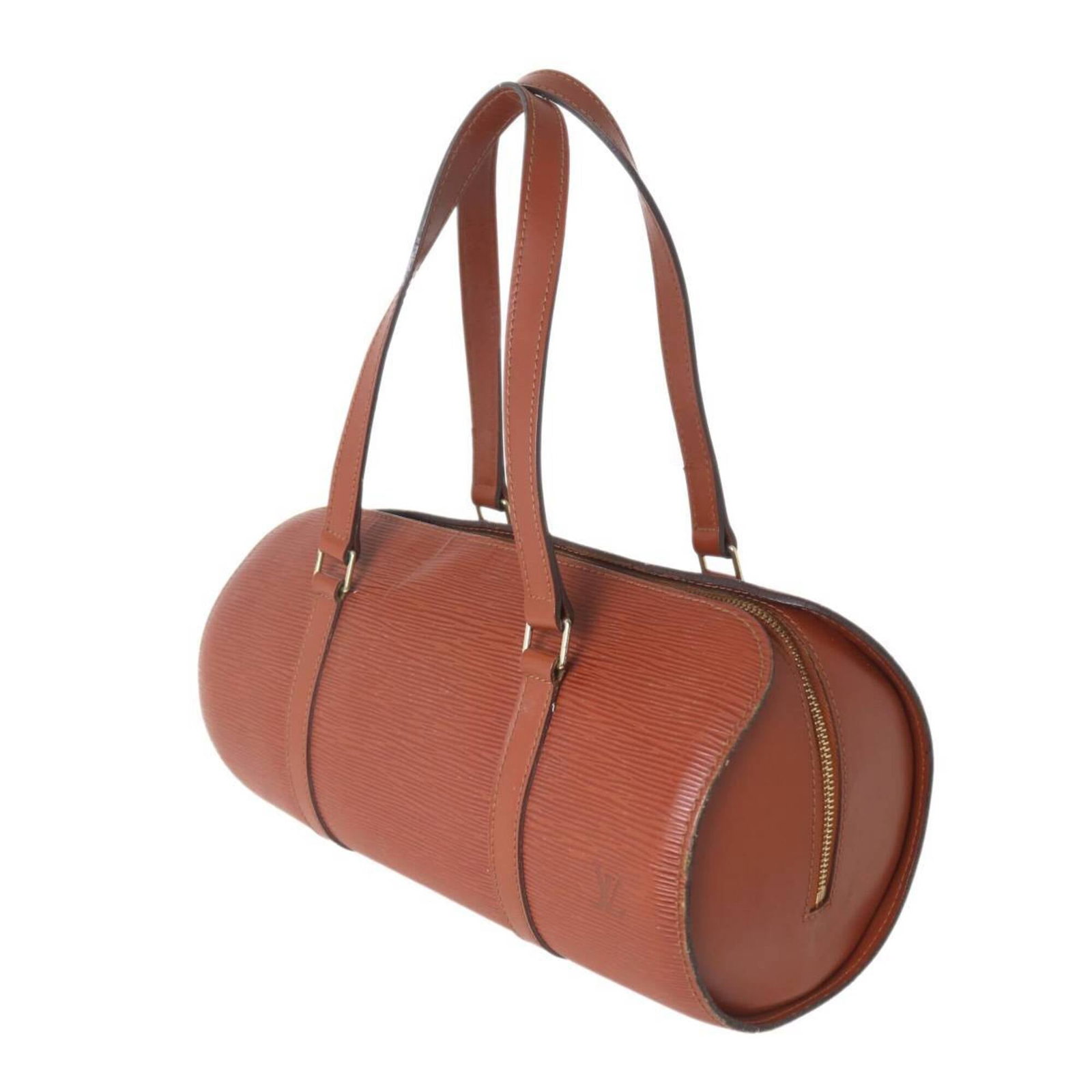 Epi Leather Louis Vuitton Pouch Handbag: Epi Leather Louis Vuitton Pouch Handbag Epi leather Louis Vuitton pouch handbag in brown, measuring 15cm x 31cm x 14cm, crafted from high-quality Epi leather. This classic design combines timeless