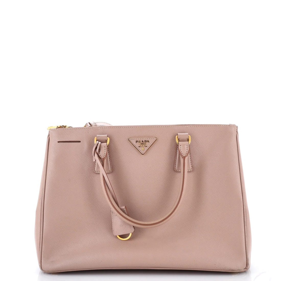 Saffiano Leather Lux Prada Double Medium Tote Zip: Saffiano Leather Lux Prada Double Medium Tote Zip Saffiano Leather Lux Prada Double Medium Tote Zip - A Neutral and Timeless Tote with Saffiano Leather Exterior. This medium-sized tote features a doub