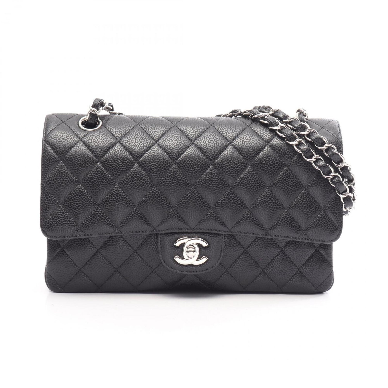 Calfskin Grained Shoulder Bag Handbag: Calfskin Grained Shoulder Bag Handbag Calfskin Grained Shoulder Bag Handbag in Black with Silver Hardware. This sleek shoulder bag features a classic design and premium materials, with a durable grain