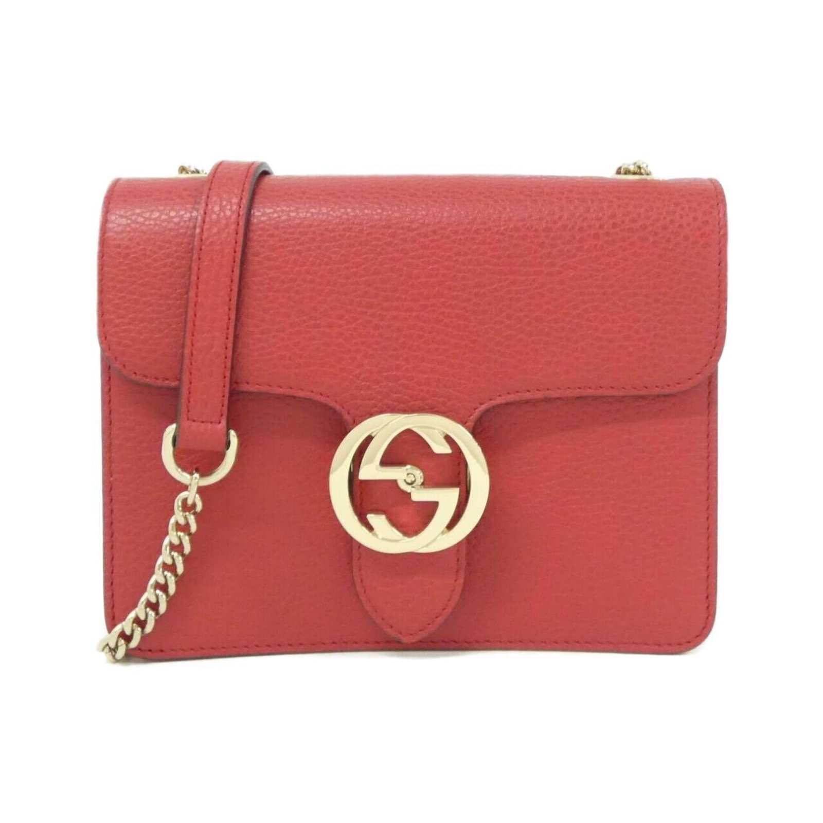 Shoulder Bag Leather: Shoulder Bag Leather The Gucci MPN 510304 CAO0G Shoulder Bag is a stylish and compact leather accessory. Made from high-quality red leather, this gold hardware accentuated bag measures 15cm x 20cm x
