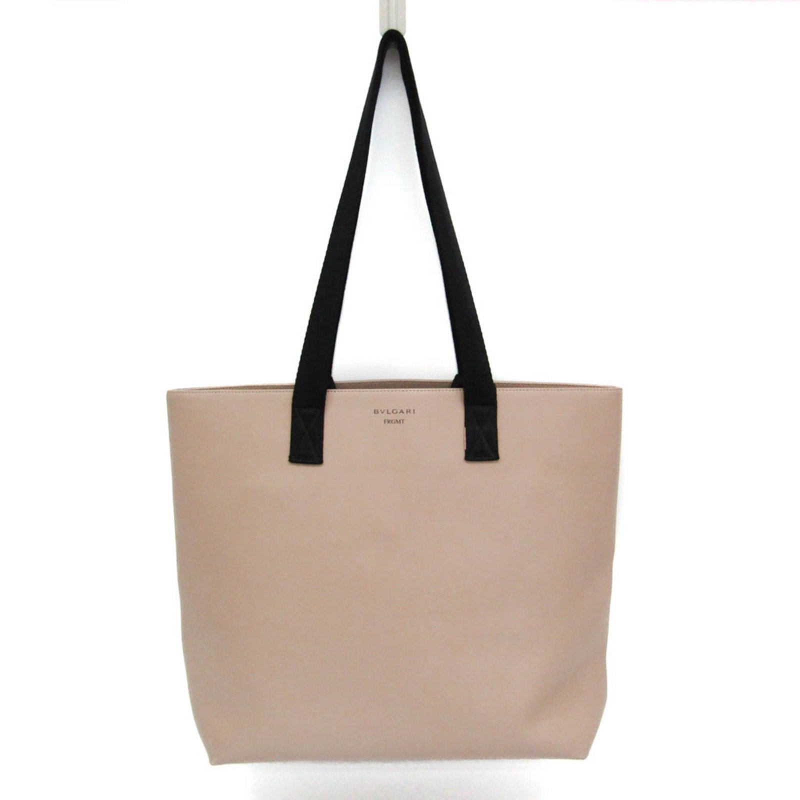 Bvlgari Tote Bag Leather: Bvlgari Tote Bag Leather 42cm wide and 35cm tall, this Bvlgari tote bag features a pink beige leather exterior with an open pocket and zipper pocket, making it a practical and stylish accessory. The