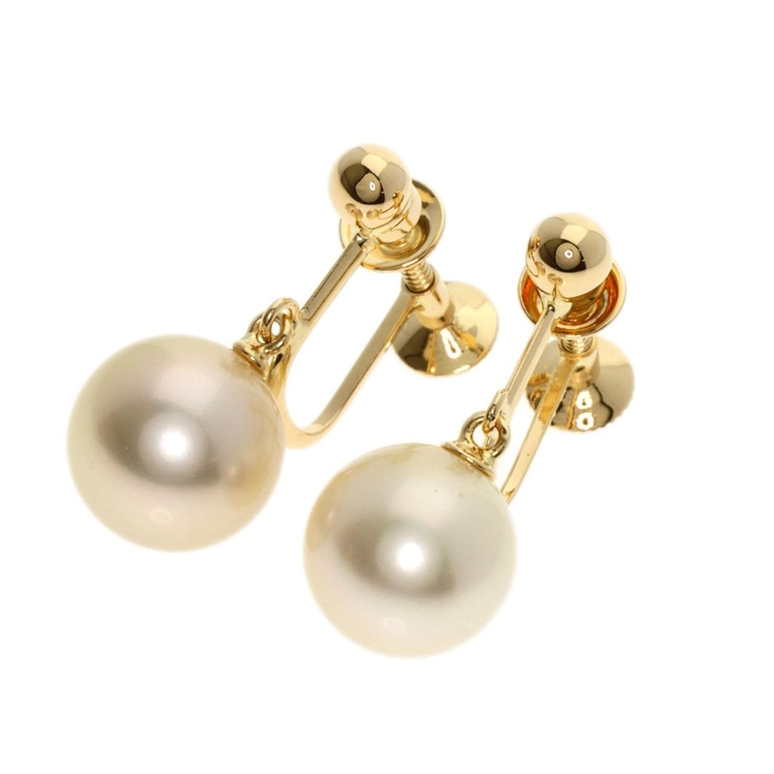 Golden Pearl Earring Yellow K18 South Sea Tasaki: Golden Pearl Earring Yellow K18 South Sea Tasaki K18 Yellow Gold and a Golden Pearl Earring from TASAKI. This earring showcases a beautiful golden pearl, set in a high-karat yellow gold setting. The