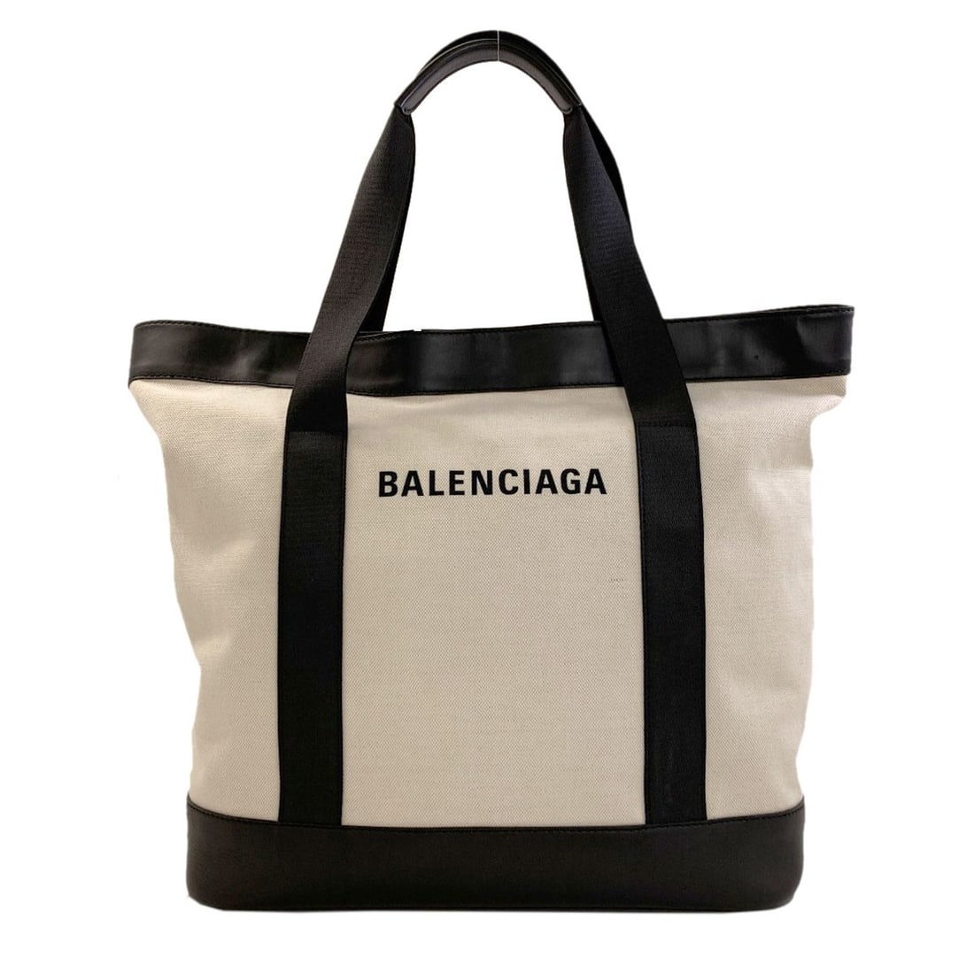 Canvas Leather Neighbor Tote Bag Balenciaga: Canvas Leather Neighbor Tote Bag Balenciaga Canvas Leather Neighbor Tote Bag BalenciagaWhite canvas exterior with leather accents, a classic tote bag design from Balenciaga. The canvas material