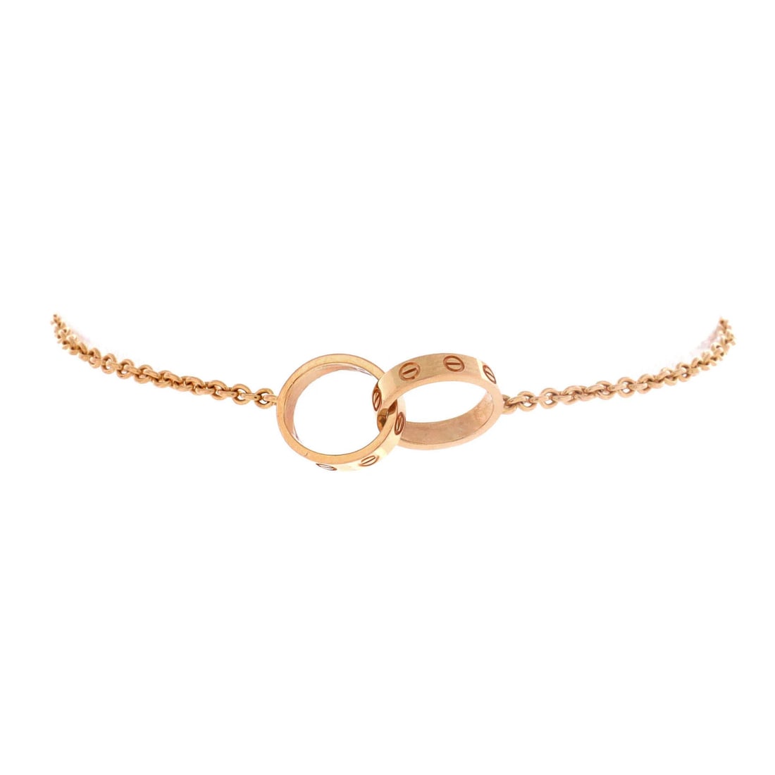 Cartier Love Interlocking Bracelet 18K Rose Gold: Cartier Love Interlocking Bracelet 18K Rose Gold 18K Rose Gold Cartier Love Interlocking Bracelet in Excellent Condition. This exquisite 18K rose gold bracelet features the iconic interlocking