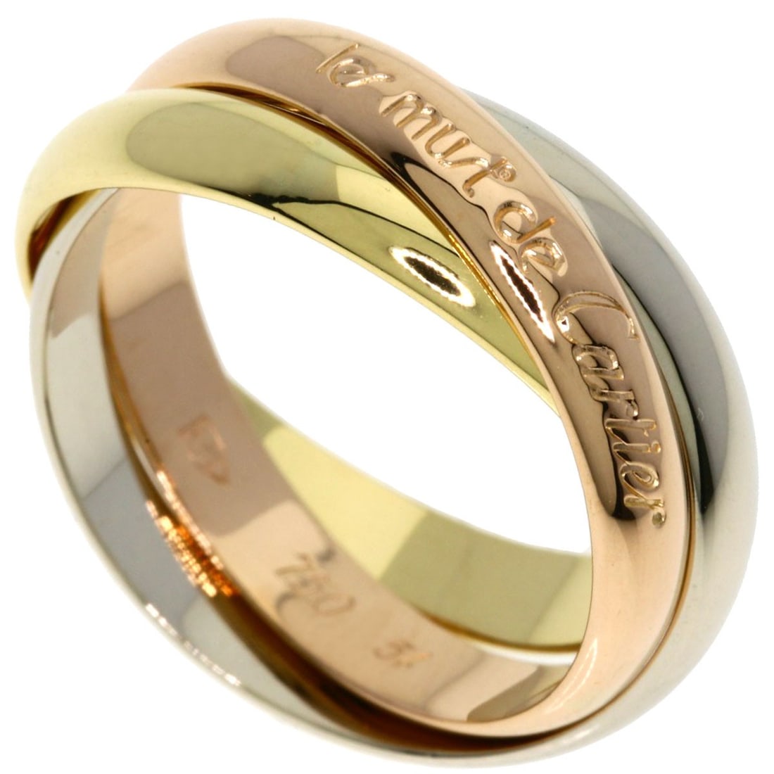 K18 Yellow Gold 54 Ring Pink Gold Cartier Trinity: K18 Yellow Gold 54 Ring Pink Gold Cartier Trinity K18 Yellow Gold 54 Ring Pink Gold Cartier Trinity features a unique combination of K18 yellow gold and pink gold, creating a striking visual effect. T
