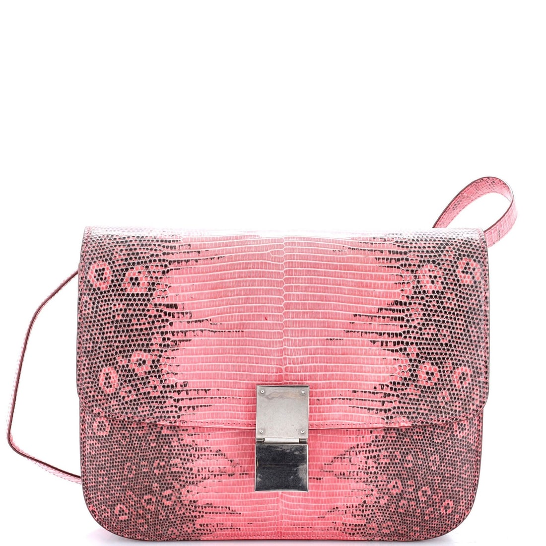 Classic Box Bag Celine Lizard Medium: Classic Box Bag Celine Lizard Medium This Celine Classic Box Bag Lizard Medium is a stylish and versatile medium-sized shoulder bag. Made from high-quality lizard exterior and featuring a pink color, 