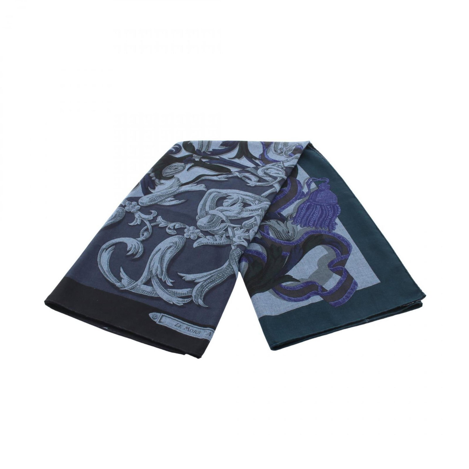 Silk cashmere scarf: Silk cashmere scarf Silk and cashmere blend creates a luxurious texture in this vibrant, multi-color scarf. Measuring 1.36m x 1.36m, it features a striking navy hue and the iconic Hermes brand. The sc