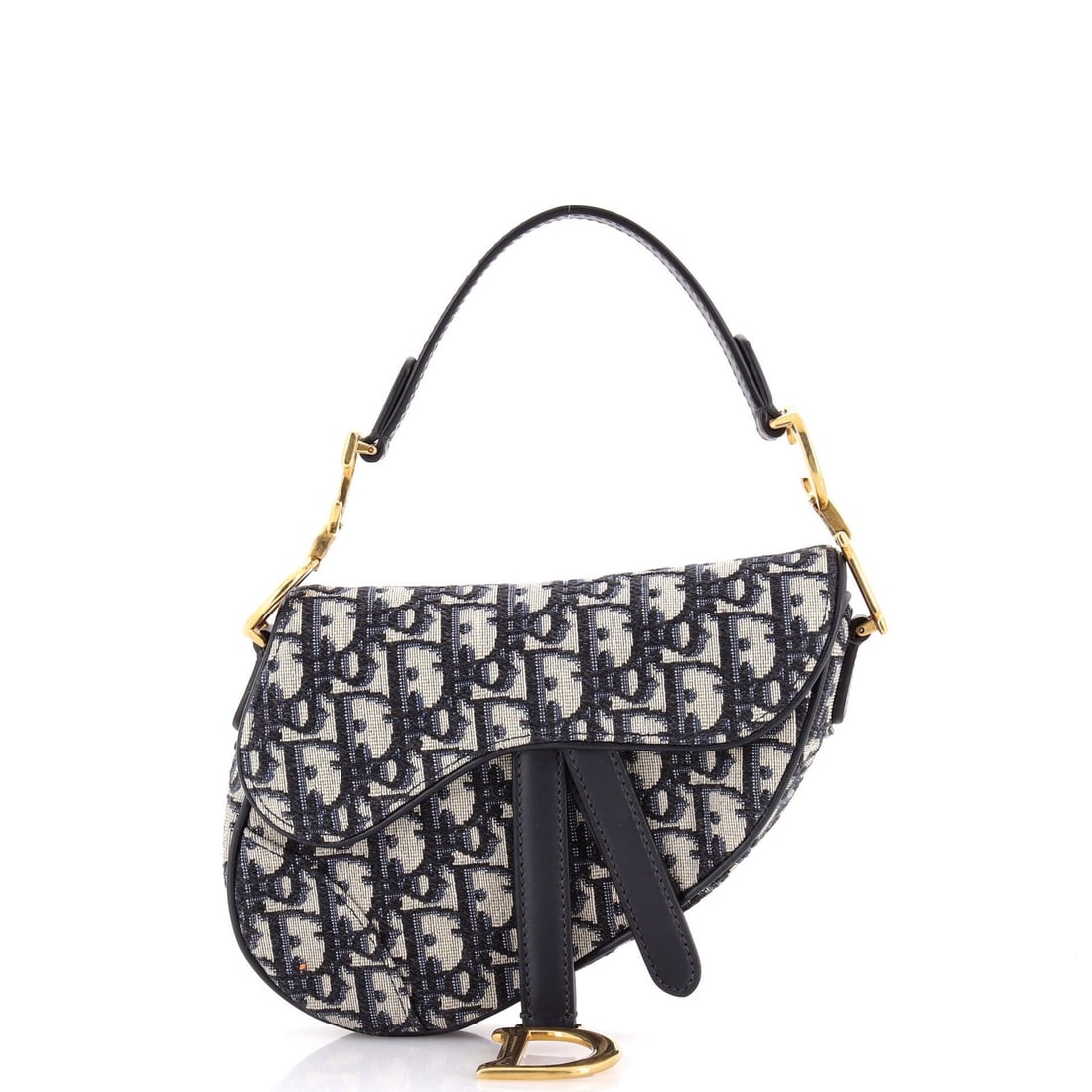Canvas Oblique Christian Dior Saddle Mini: Canvas Oblique Christian Dior Saddle Mini Canvas Oblique Christian Dior Saddle Mini - A stylish and compact shoulder bag with a signature blue canvas exterior, featuring a classic oblique design and