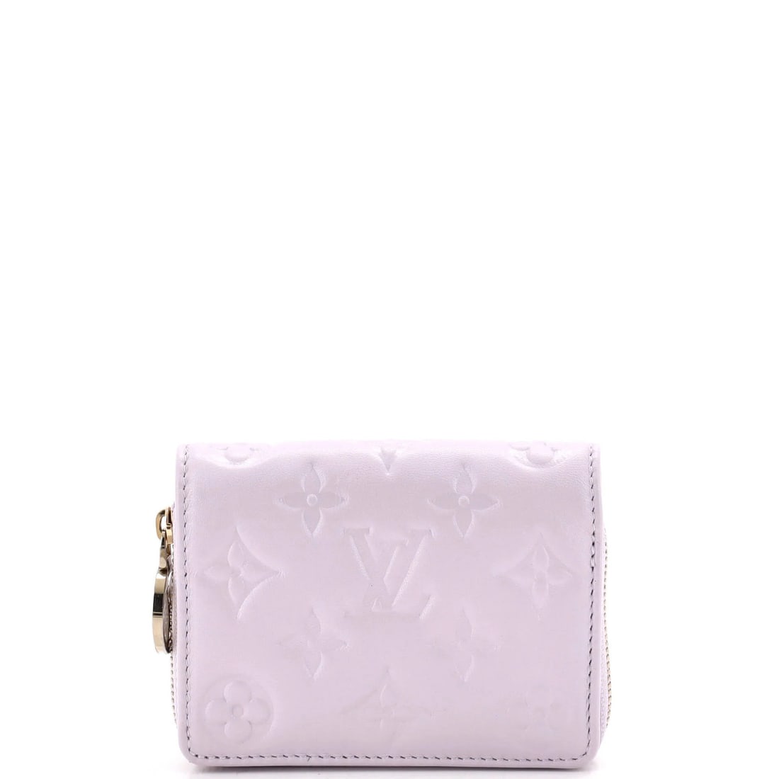 Louis Vuitton Coussin Lou Wallet Monogram Embossed Lambskin: Louis Vuitton Coussin Lou Wallet Monogram Embossed Lambskin Purple Monogram Embossed Lambskin exterior and interior, gold tone hardware, and excellent condition make this Louis Vuitton Coussin Lou