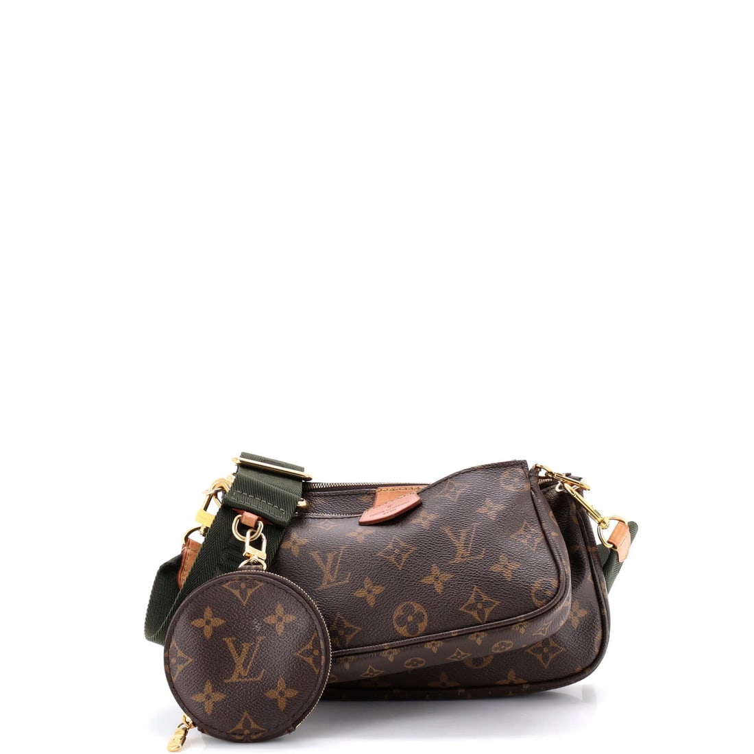 Louis Vuitton Monogram Canvas Pochette Multi Accessoires: Louis Vuitton Monogram Canvas Pochette Multi Accessoires Brown Louis Vuitton Monogram Canvas Pochette Multi Accessoires Bag. Features a cross body design with a 10" handle drop and 20" strap drop,