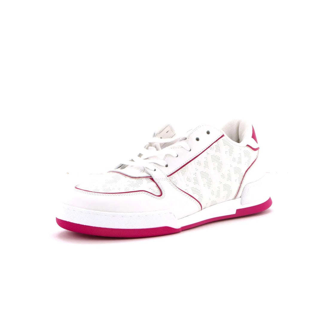 Christian Dior Women's One Low Top Sneakers Leather Perforated Oblique: Christian Dior Women's One Low Top Sneakers Leather Perforated Oblique White leather Christian Dior Women's One Low Top Sneakers Oblique Perforated feature a sleek design with minor creases on the