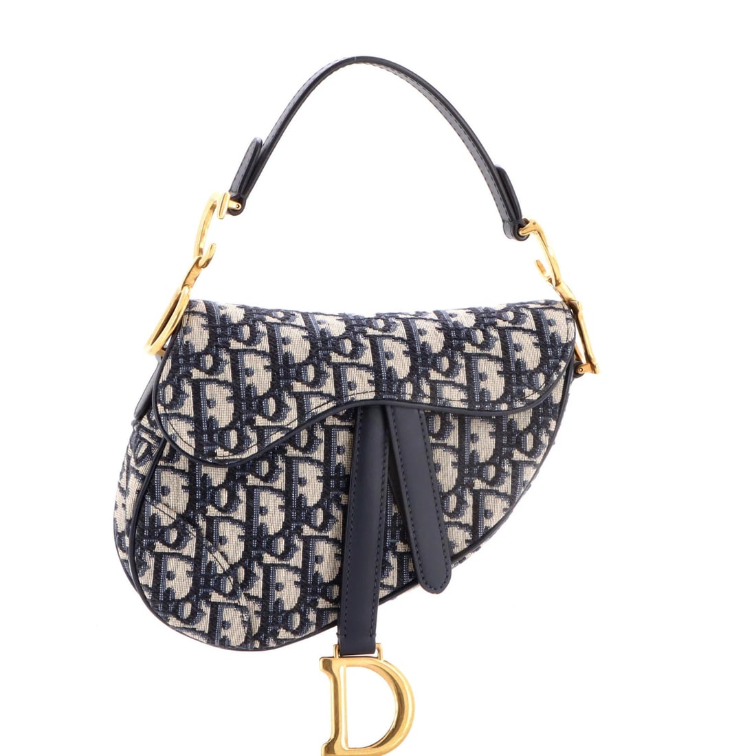 Canvas Oblique Christian Dior Saddle Mini: Canvas Oblique Christian Dior Saddle Mini Canvas Oblique Christian Dior Saddle Mini - A stylish and compact shoulder bag with a classic oblique design, featuring a canvas exterior in a vibrant blue