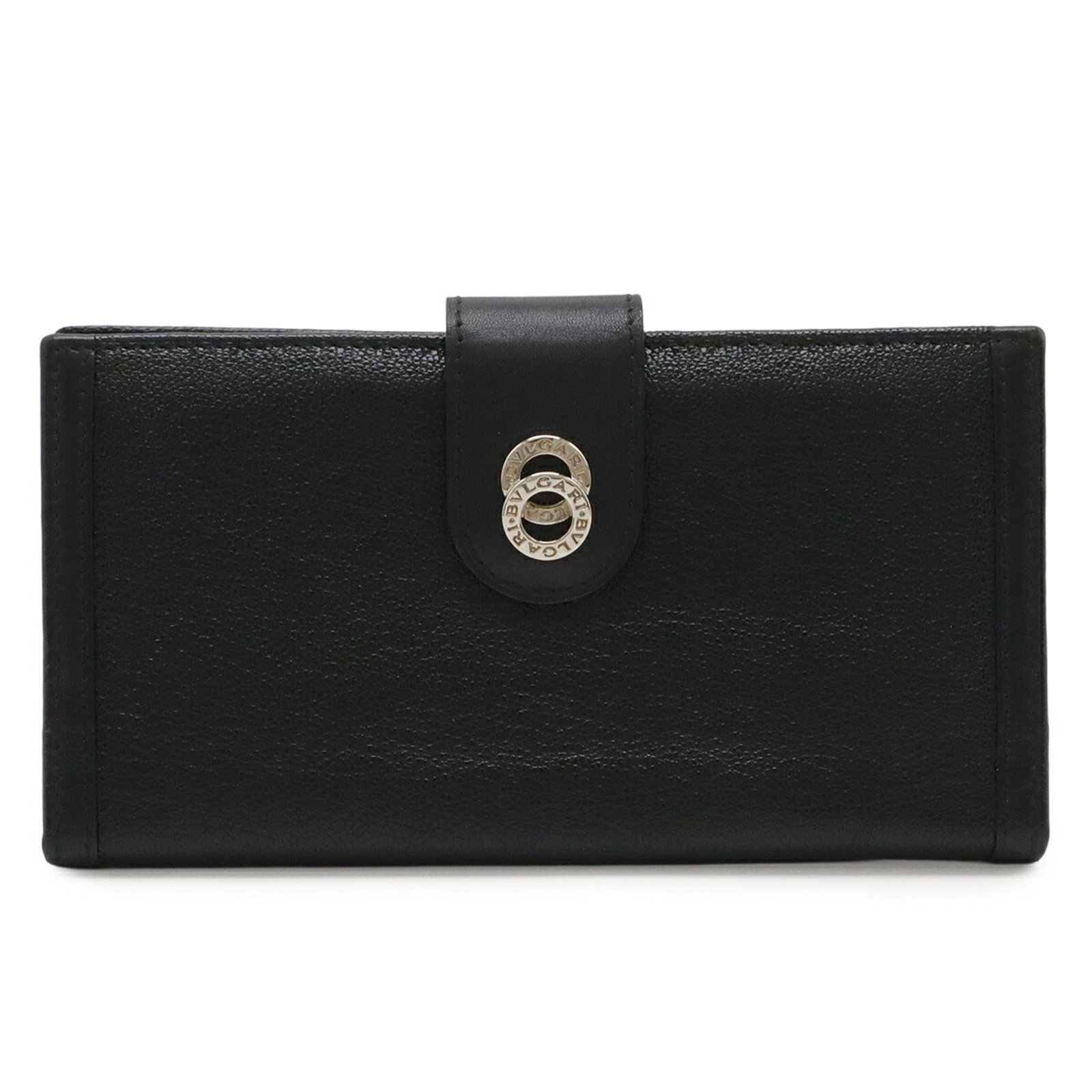 Bvlgari Long Wallet (Bi-Fold) Leather: Bvlgari Long Wallet (Bi-Fold) Leather Black leather Bvlgari long bi-fold wallet with a sleek 9.5cm x 18cm size, perfect for everyday carry. This Italian-made wallet features high-quality leather