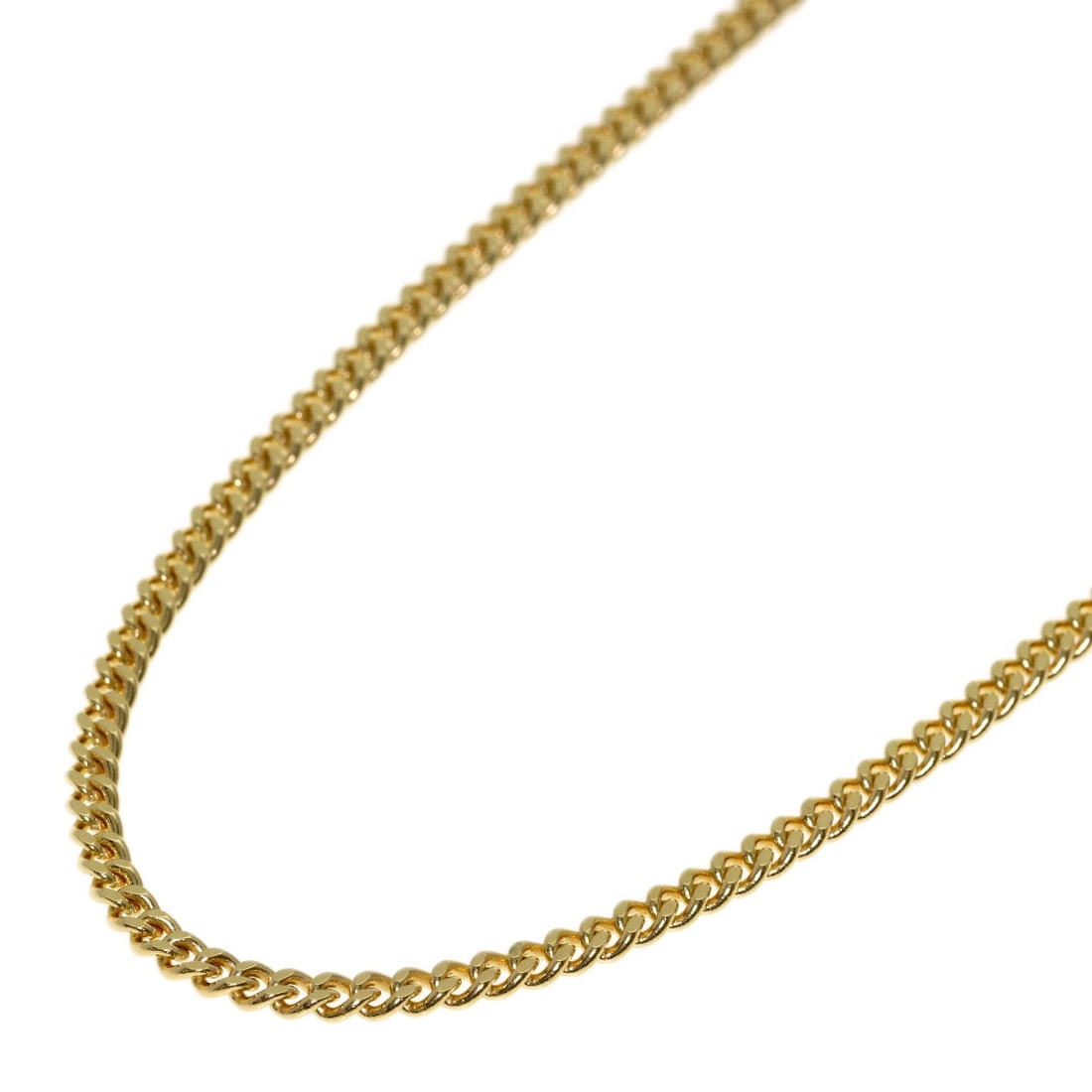K18 Yellow Gold 2 Sides Kihei Curb Chain Necklace: K18 Yellow Gold 2 Sides Kihei Curb Chain Necklace K18 Yellow Gold 2 Sides Kihei Curb Chain Necklace is a 15.7-inch long necklace made from K18 yellow gold, featuring a curb chain design on both sides.