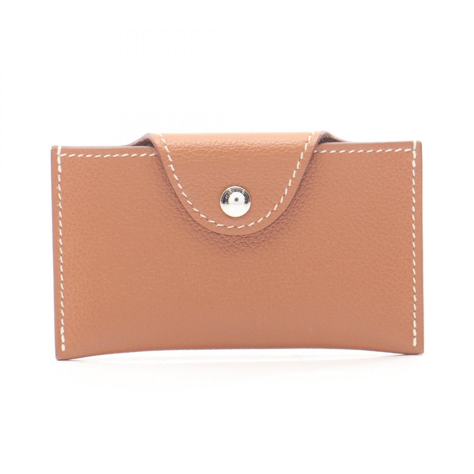 Evercalf Leather Hermes Business Card Case: Evercalf Leather Hermes Business Card Case Evercalf leather provides a rich, luxurious feel to this Hermes Business Card Case, with its brown and gold tones adding a touch of sophistication. The