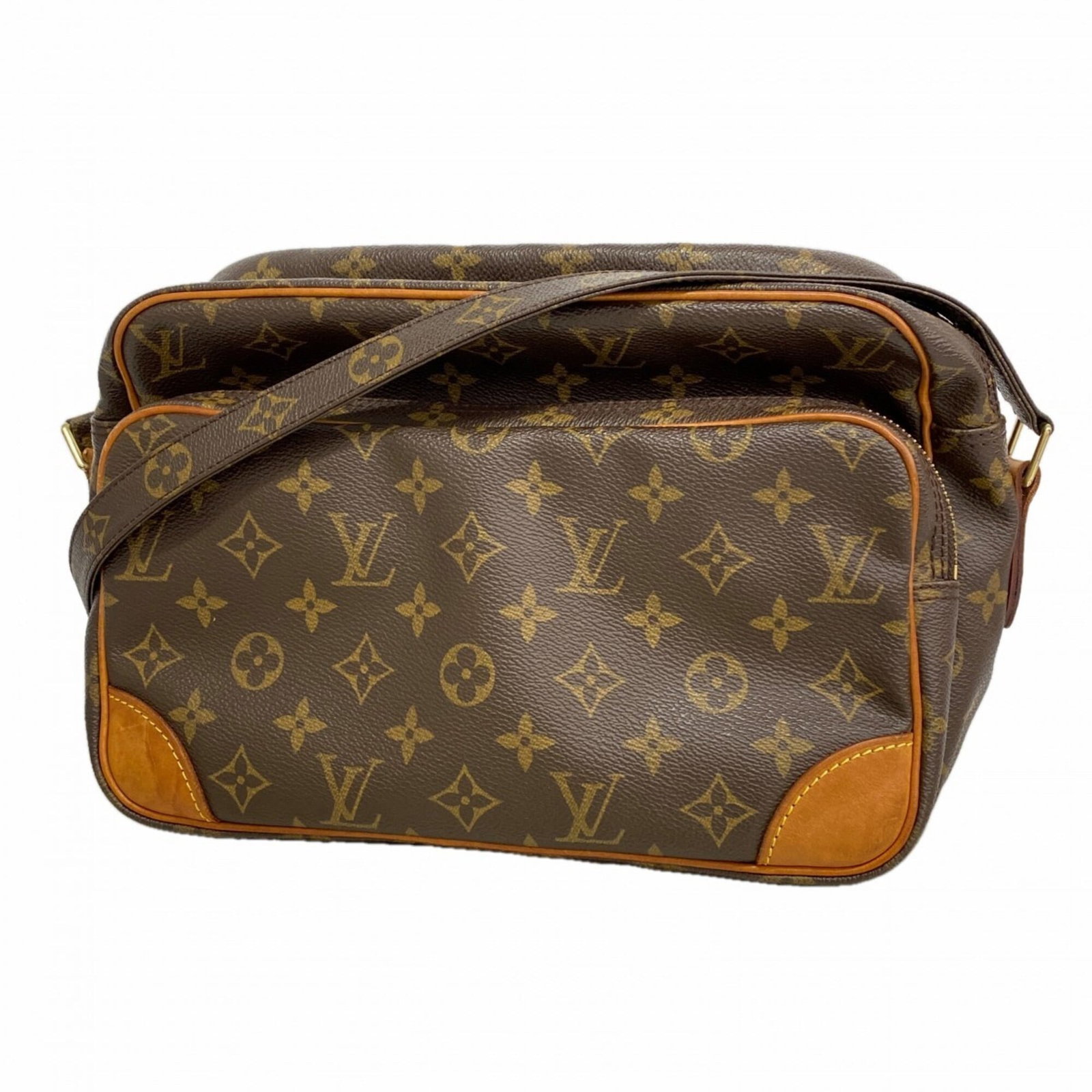 Shoulder Bag by Louis Vuitton: Shoulder Bag by Louis Vuitton Brown Louis Vuitton shoulder bag with classic design, featuring a signature monogram pattern and durable construction. Measuring 20cm x 28cm x 12cm, this stylish bag is