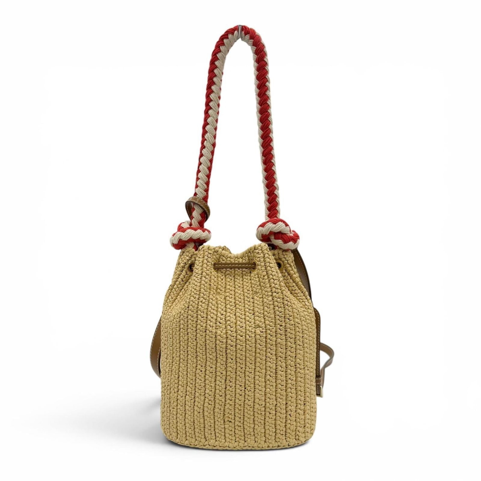 Raffia Leather Handbag Shoulder Prada - 4