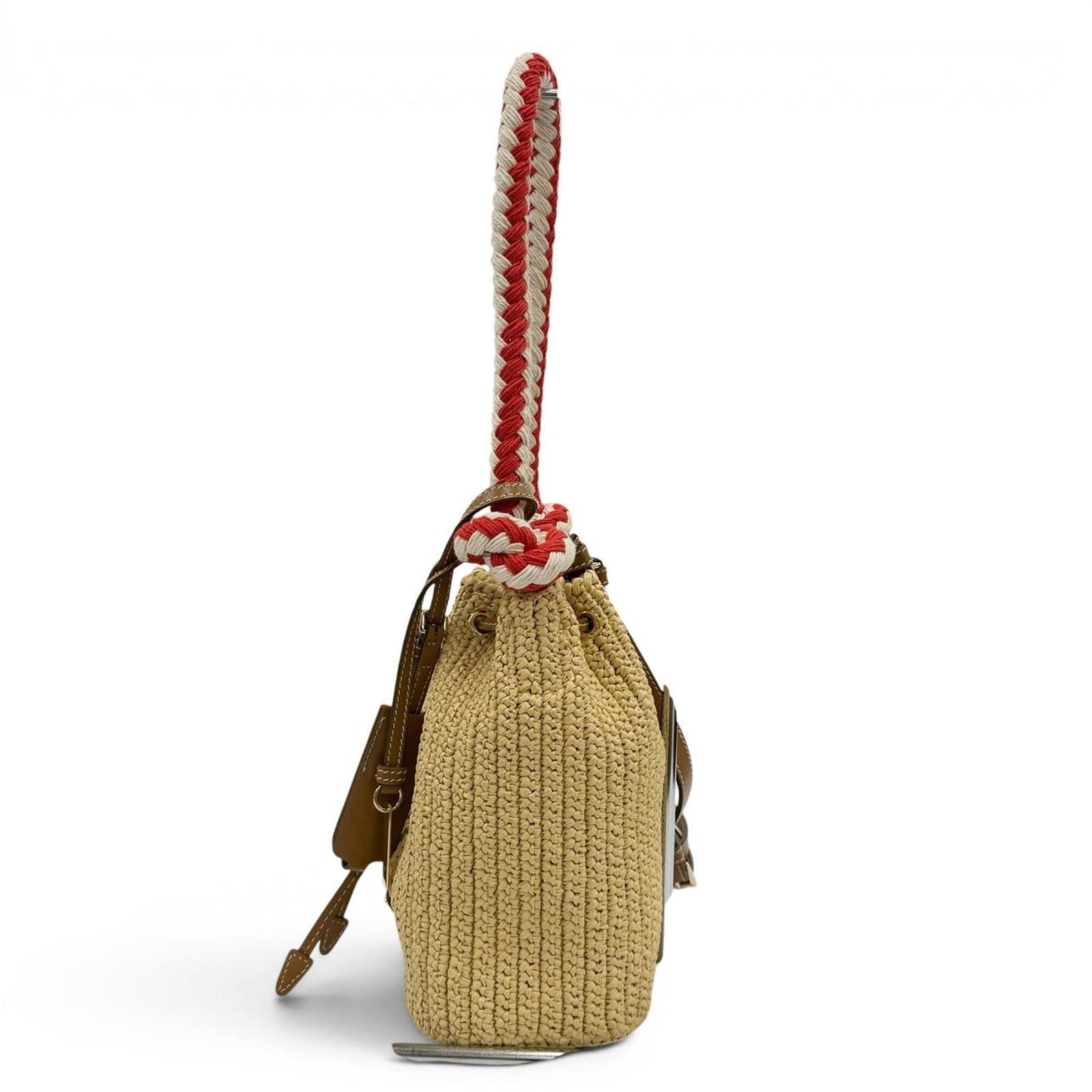 Raffia Leather Handbag Shoulder Prada - 5