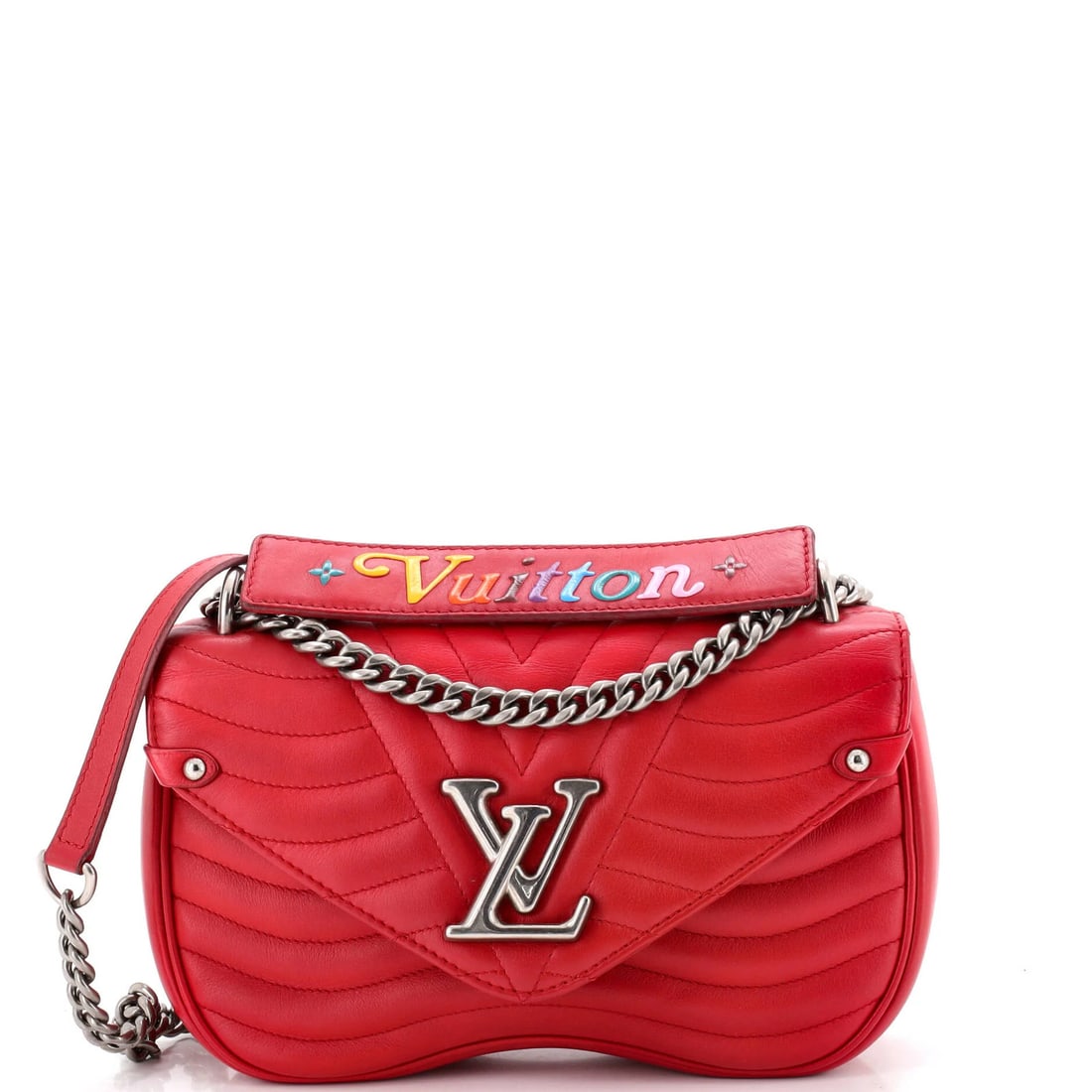 Chain Bag Quilted Leather Louis Vuitton New: Chain Bag Quilted Leather Louis Vuitton New Chain Bag Quilted Leather Louis Vuitton New - A Multicolor Red PM Shoulder Bag with Quilted Leather Exterior and Red Microfiber Interior. This Fair Conditio