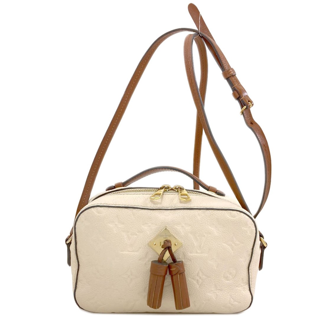 M44597 Empreinte Louis Vuitton Saintonge Bag Shoulder: M44597 Empreinte Louis Vuitton Saintonge Bag Shoulder The M44597 Empreinte Louis Vuitton Saintonge Bag Shoulder boasts a classic beige exterior with Empreinte detailing, a distinctive pattern that