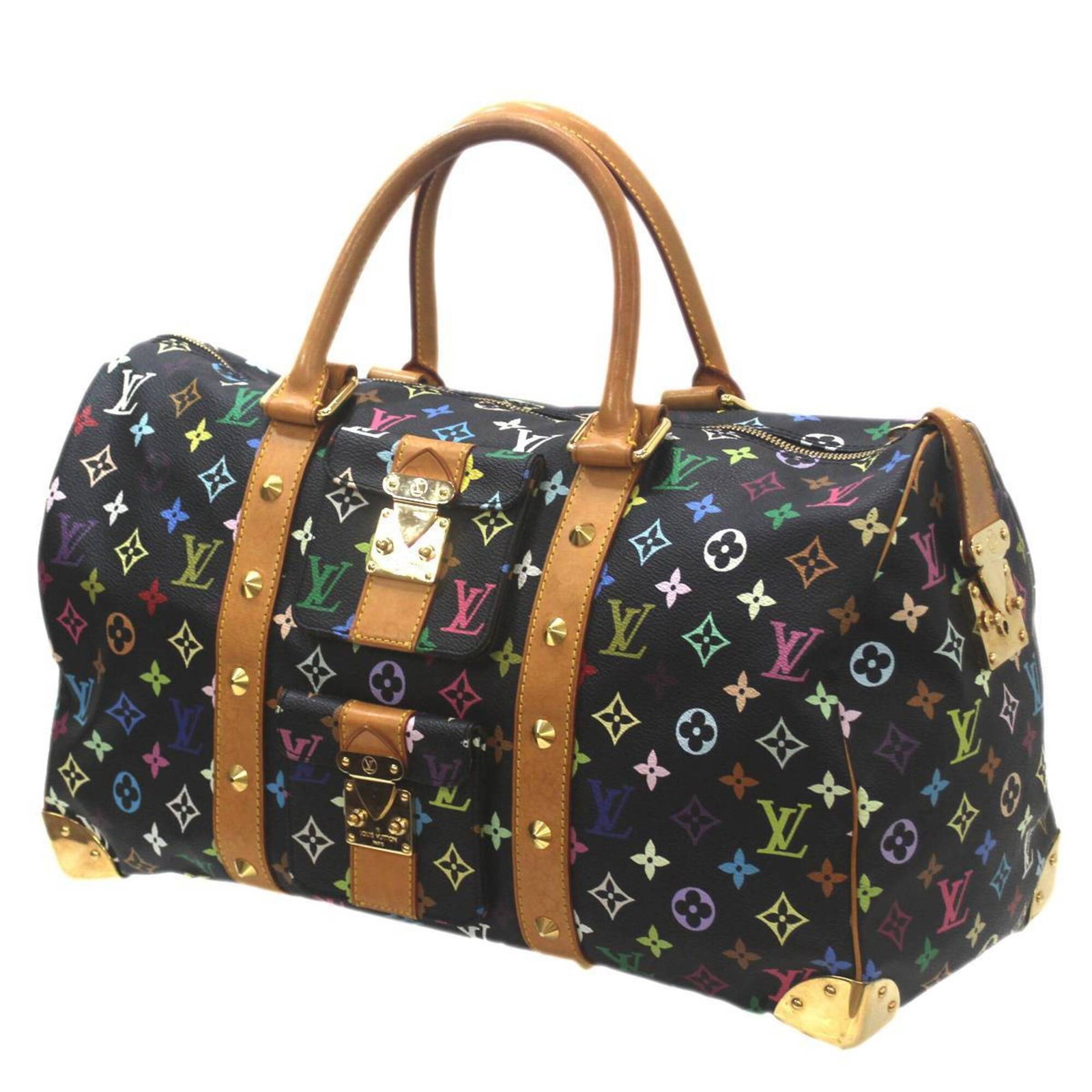 Boston Bag Louis Vuitton Monogram Multicolore: Boston Bag Louis Vuitton Monogram Multicolore The Louis Vuitton Monogram Multicolore Boston bag boasts a vibrant, multicolored design that adds a pop of personality to any outfit. Measuring 26cm x