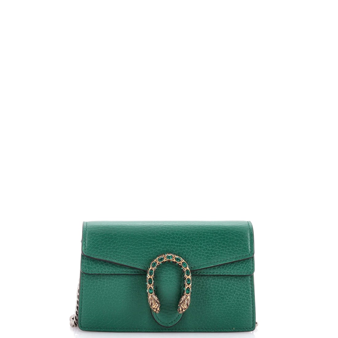 Super Mini Leather Bag Dionysus Gucci: Super Mini Leather Bag Dionysus Gucci Super Mini Dionysus Gucci Leather Bag for the modern woman, featuring a stylish green exterior and neutral interior, with a classic design and aged silver hardwar