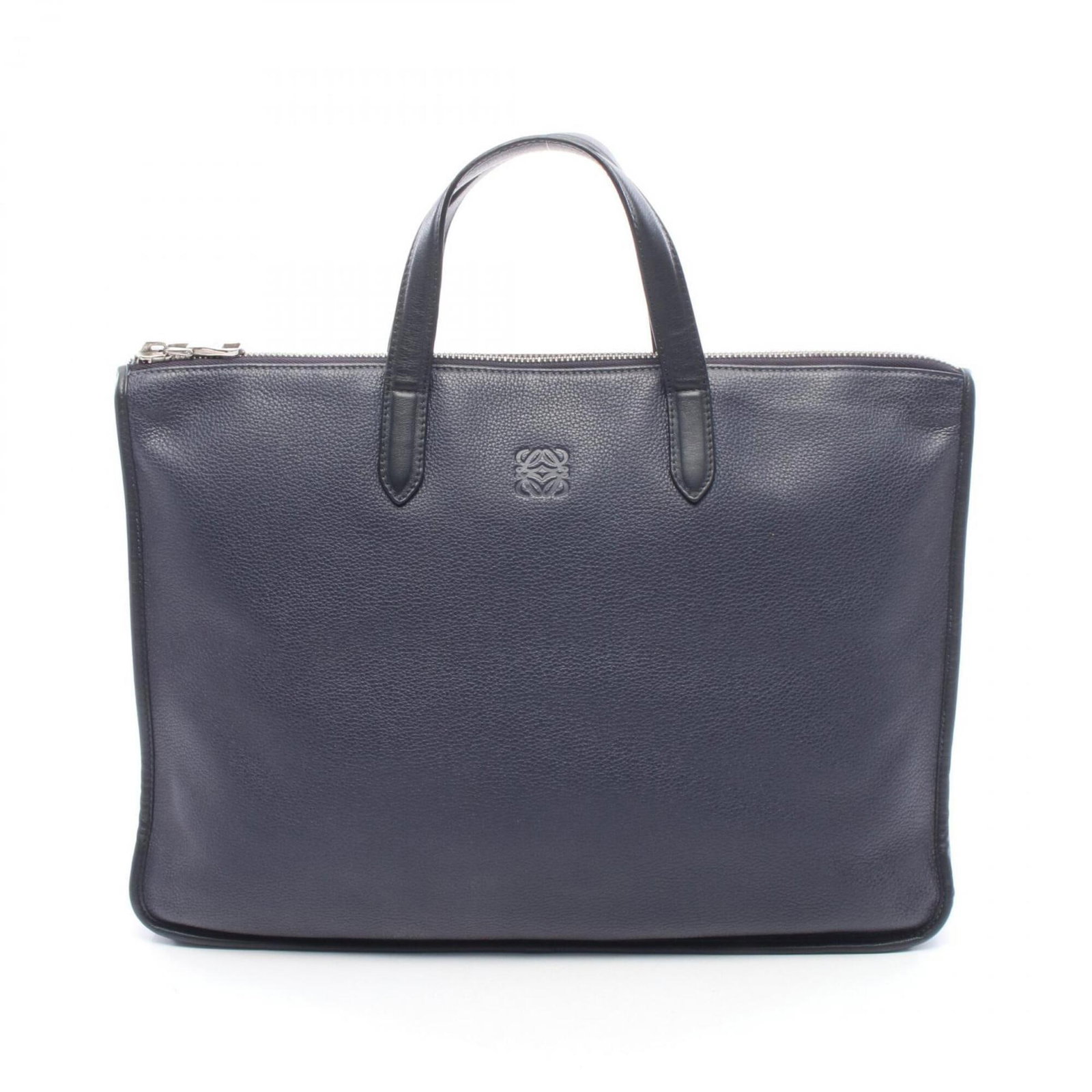 Loewe Briefcase Handbag Leather: Loewe Briefcase Handbag Leather Black leather briefcase handbag from Loewe, measuring 30cm x 41cm x 7cm. The classic design features a timeless combination of style and functionality, with clean