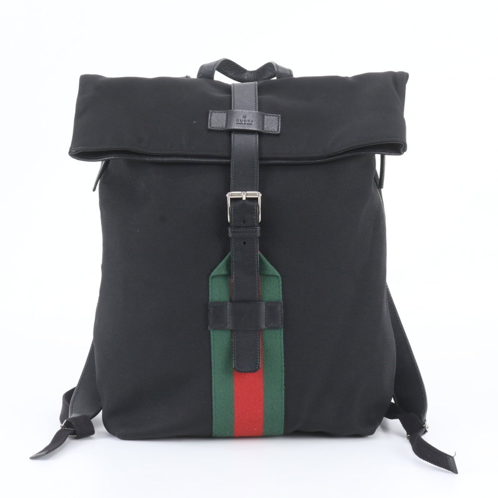 Shoulder Bag Leather Canvas Gucci Backpack: Shoulder Bag Leather Canvas Gucci Backpack The Gucci Country of Origin: Italy MPN: 337075 Type: Backpack, Shoulder bag Material: Leather , Canvas Color: Black Gender: Men Size (HxWxD): 40cm x 30cm x 1