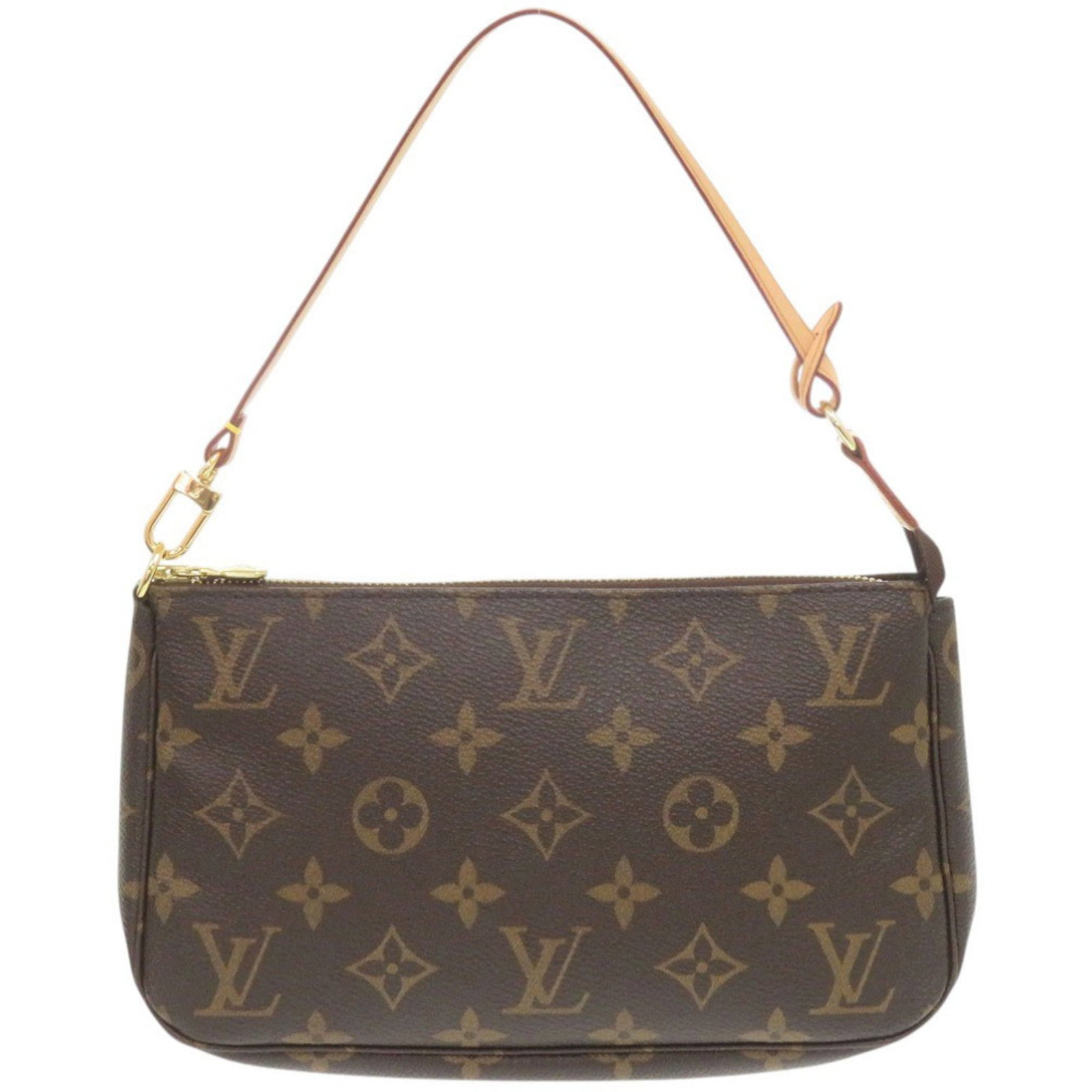 Pochette Pouch Handbag Louis Vuitton Monogram: Pochette Pouch Handbag Louis Vuitton Monogram Brown Monogram Pochette Pouch Handbag from Louis Vuitton, featuring the iconic M51980 design with a classic 13cm x 21cm x 3cm size, perfect for everyday c