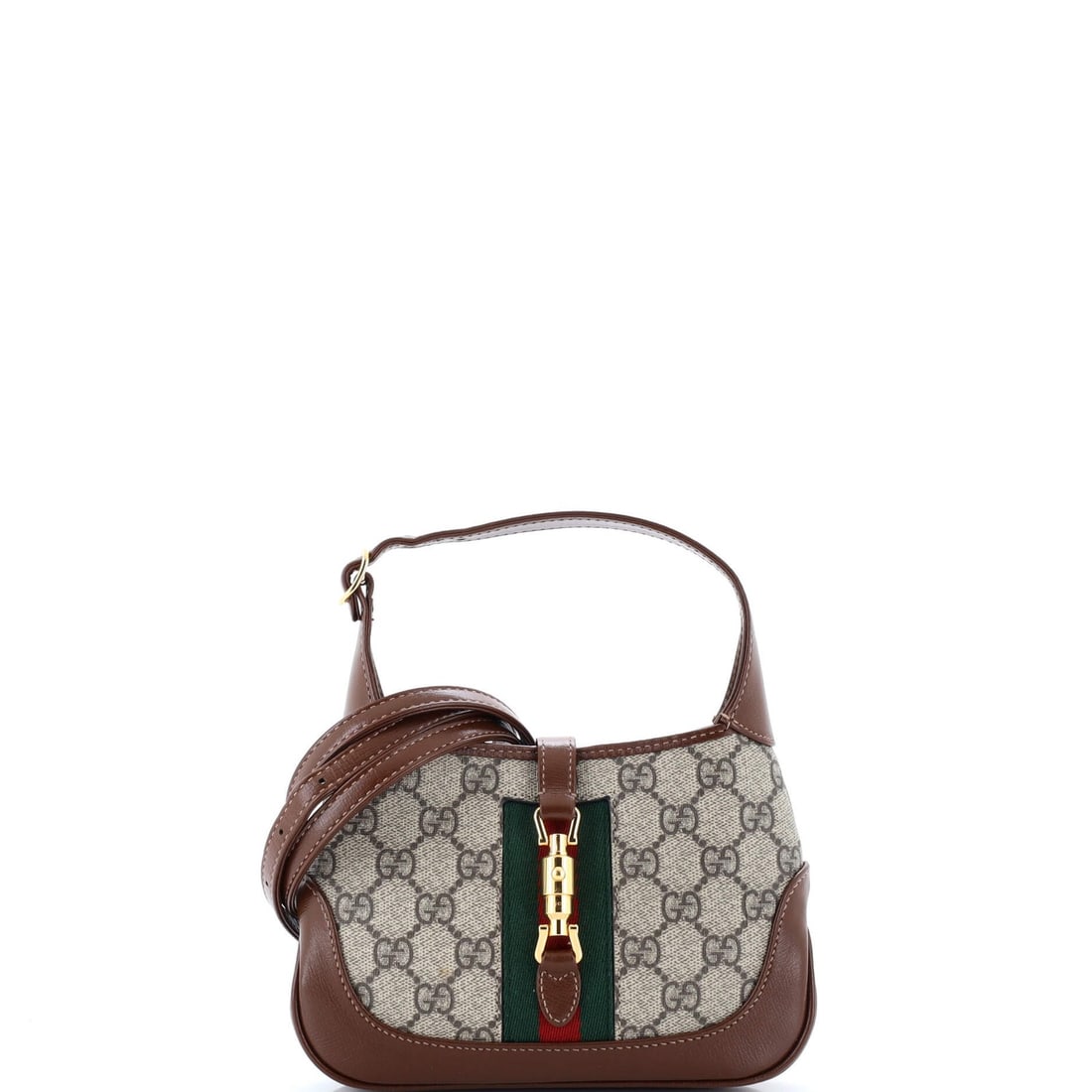Gucci Jackie 1961 Hobo GG Coated Canvas Mini: Gucci Jackie 1961 Hobo GG Coated Canvas Mini The Gucci Jackie 1961 Hobo GG Coated Canvas Mini is a stylish and iconic mini handbag, featuring Gucci's signature GG Coated Canvas exterior in a rich