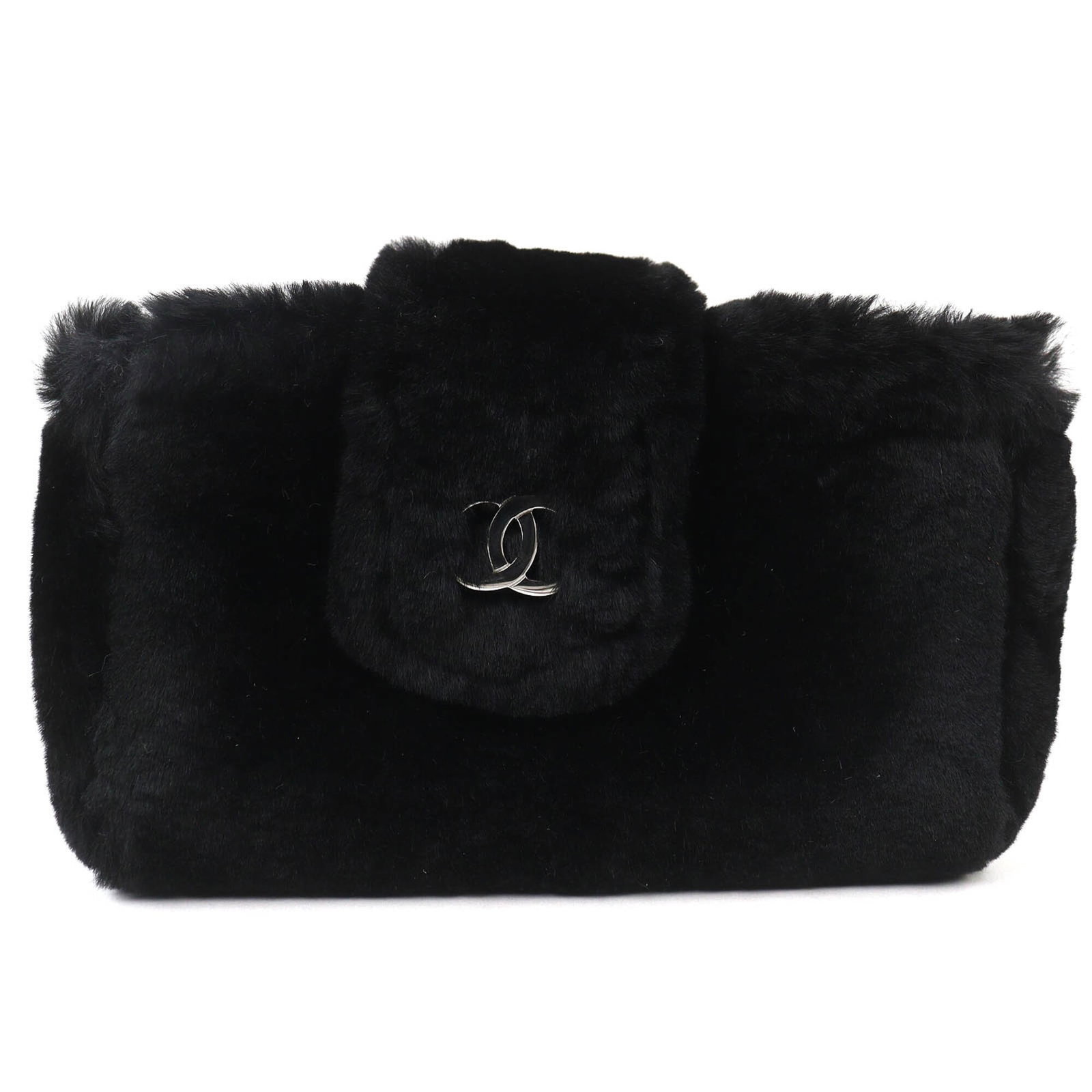 Chanel Pouch: Chanel Pouch The Chanel Pouch is a sleek and sophisticated accessory, featuring a black finish and silver hardware. Measuring 11cm x 15.5cm x 4cm, this compact pouch is designed to add a touch of