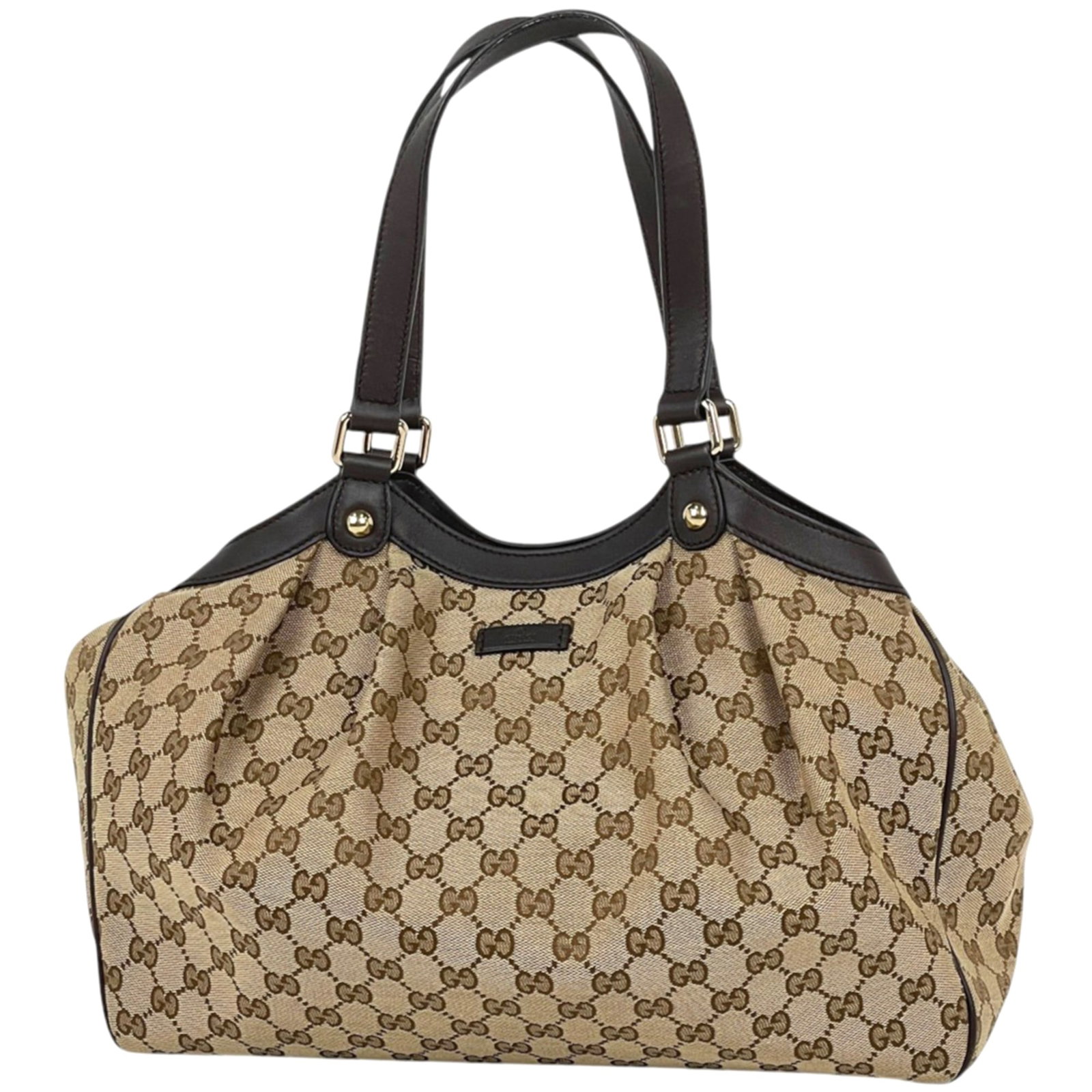 Canvas Leather Gucci Bag Tote: Canvas Leather Gucci Bag Tote Canvas Leather Gucci Bag Tote - A stylish and versatile tote bag featuring iconic GG canvas and luxurious leather details. Measuring 25cm x 34cm x 11.5cm, this bag is a