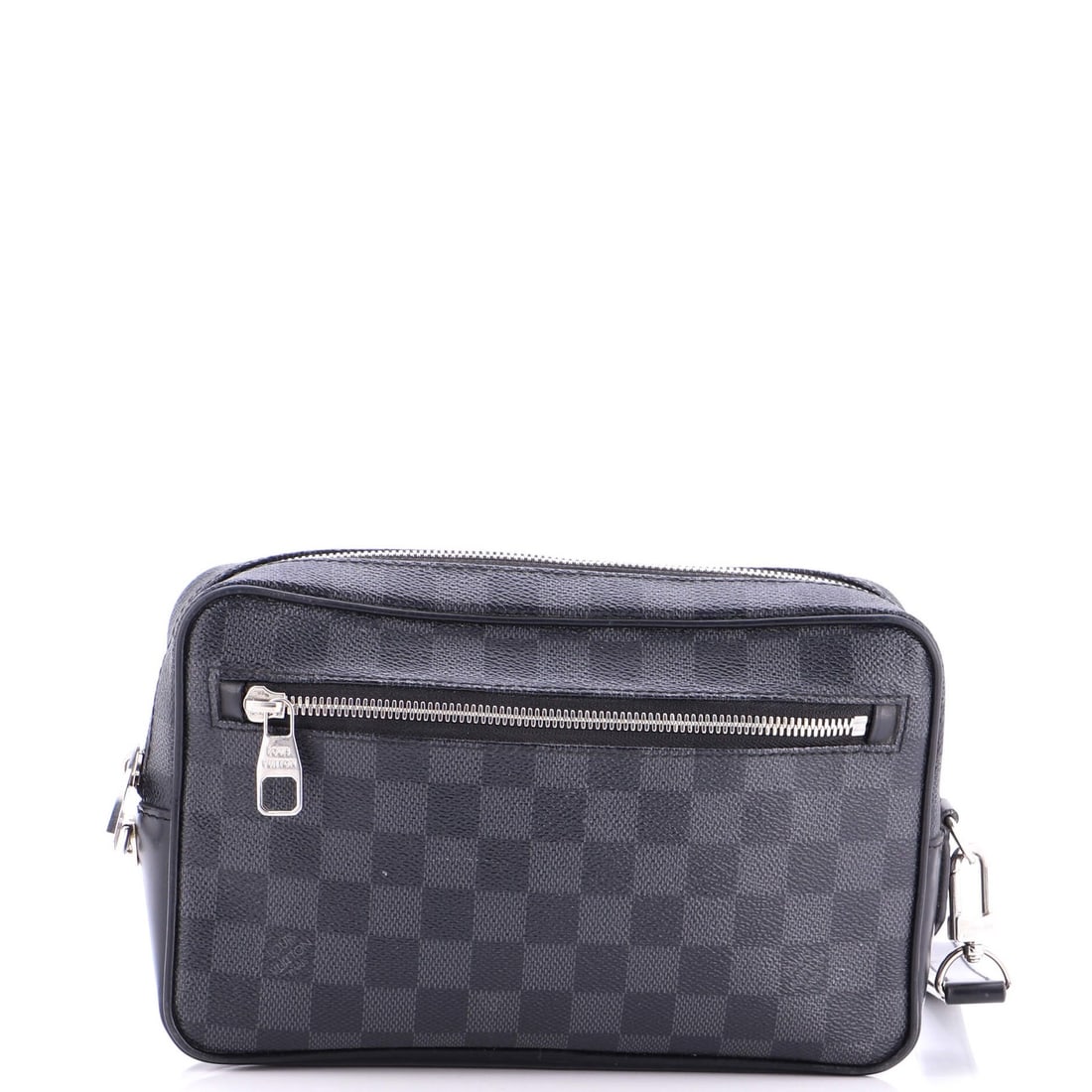 Kasai Clutch Damier Graphite Louis Vuitton: Kasai Clutch Damier Graphite Louis Vuitton The Kasai Clutch Damier Graphite Louis Vuitton is a stylish black canvas-coated clutch with silver hardware, featuring a Damier Graphite pattern. Measuring