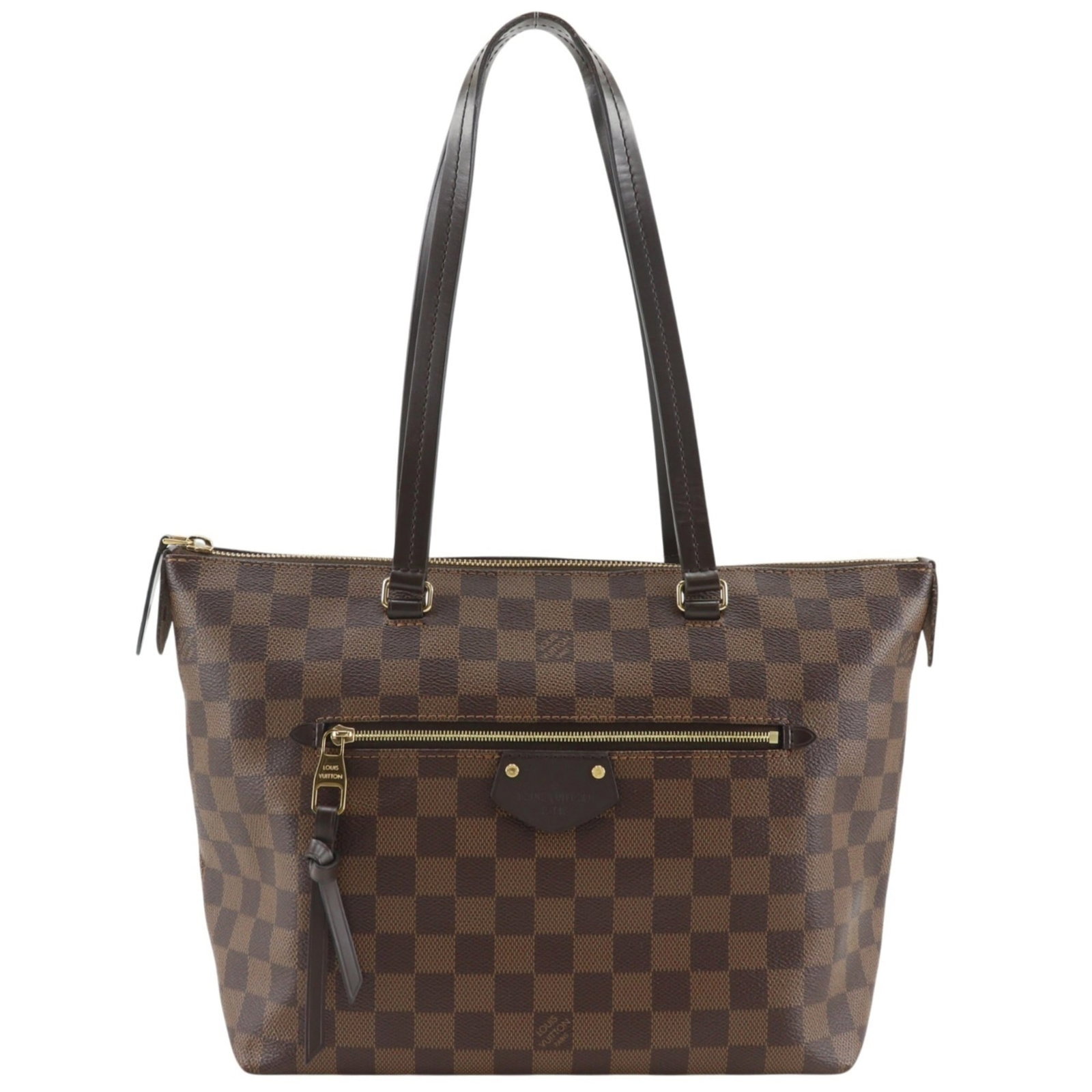 Damier Canvas Louis Vuitton Tote: Damier Canvas Louis Vuitton Tote Damier Canvas Louis Vuitton Tote in Brown, featuring the iconic Damier pattern, measures 23cm x 26cm x 14cm and weighs 490g. This stylish tote bag boasts a classic