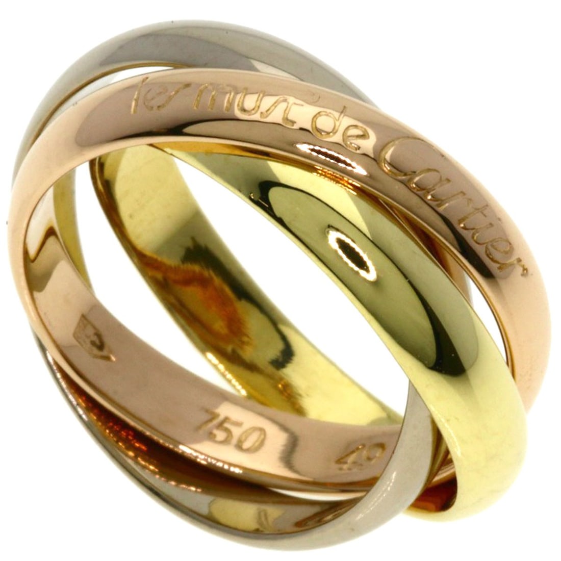 Cartier Trinity #49 Ring K18 Yellow Gold K18 White Gold: Cartier Trinity #49 Ring K18 Yellow Gold K18 White Gold Cartier Trinity #49 Ring in K18 Yellow Gold and K18 White Gold. This elegant ring showcases the signature Cartier design with a unique blend of