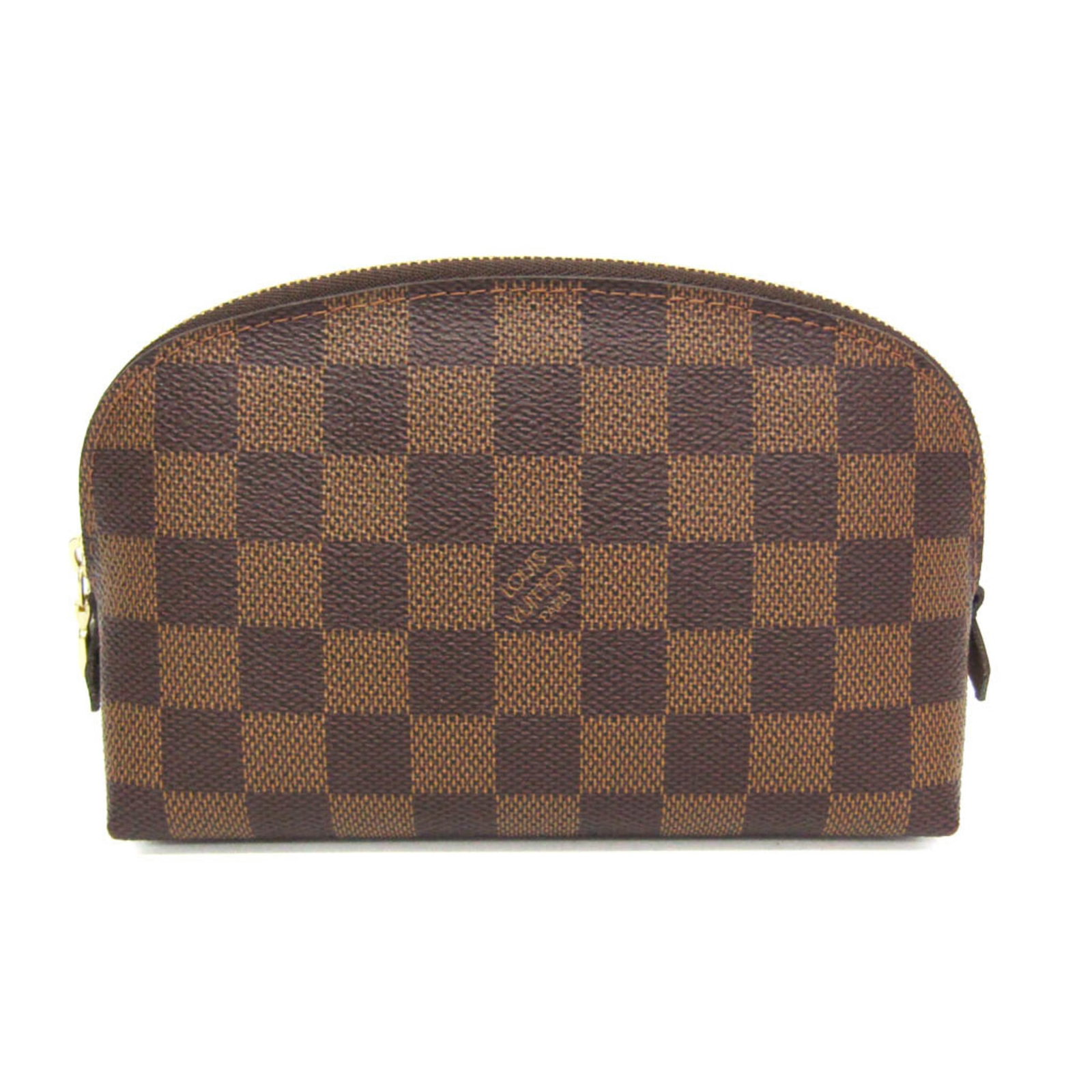 Canvas Damier Pouch Louis Vuitton: Canvas Damier Pouch Louis Vuitton Damier Pouch Pochette cosmetique from Louis Vuitton features a classic design with Ebene Damier canvas and matte gold hardware. The pouch has a zipper closure and an