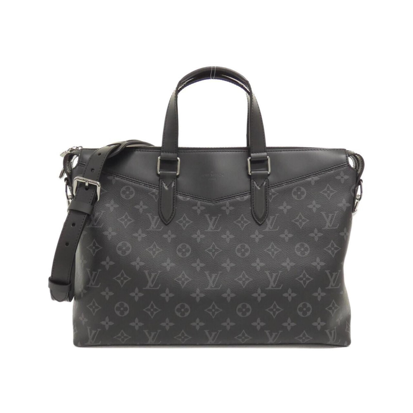 Louis Vuitton Briefcase Handbag Coated Canvas: Louis Vuitton Briefcase Handbag Coated Canvas Black Coated Canvas Louis Vuitton Briefcase Handbag. 29cm x 39cm x 10cm in size, this briefcase features coated canvas material and silver hardware. The i