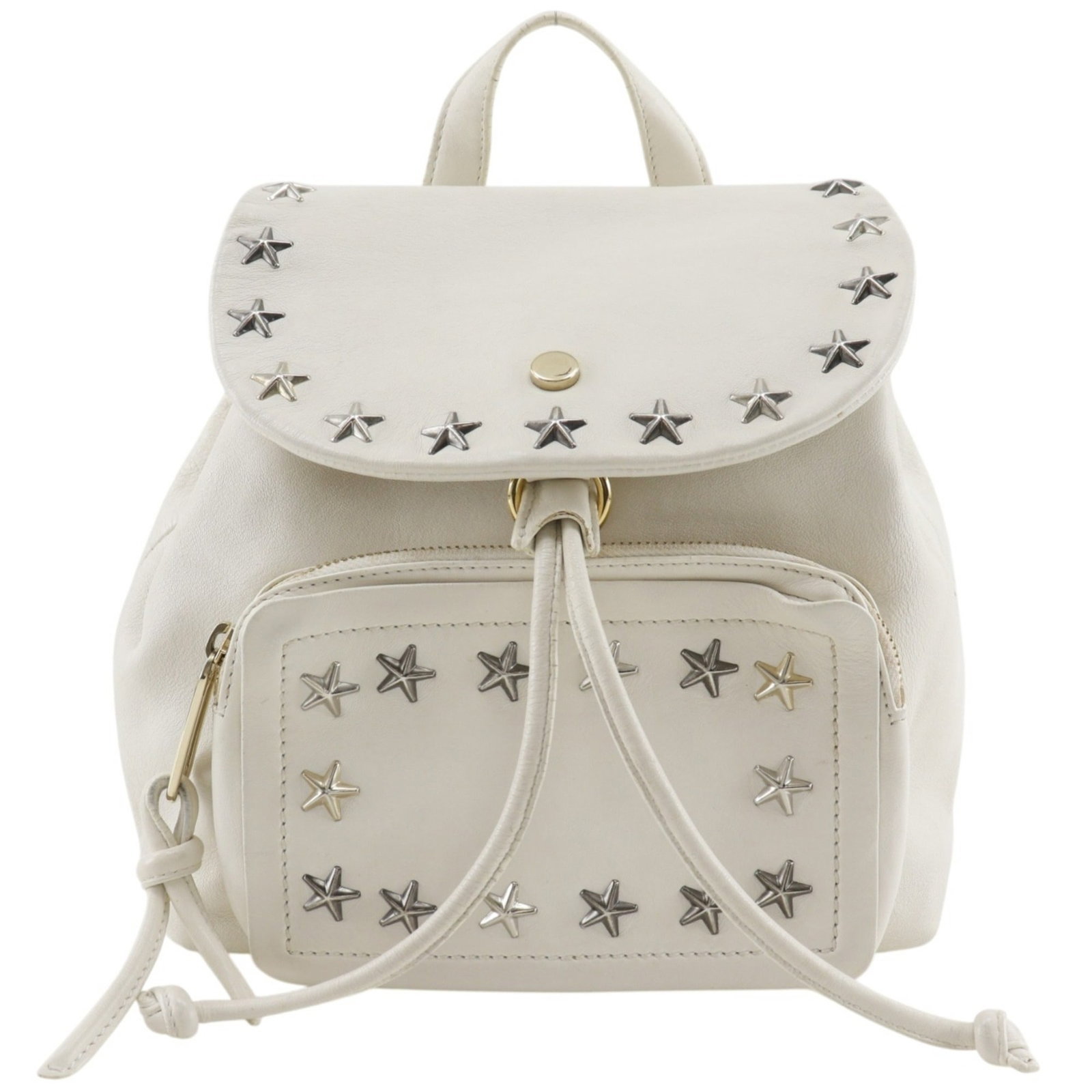 Jimmy Choo Handbag Leather: Jimmy Choo Handbag Leather White Jimmy Choo handbag made from high-quality leather, featuring a signature and dimensions of 21cm x 22cm x 13cm. This stylish bag is designed for women and is a great