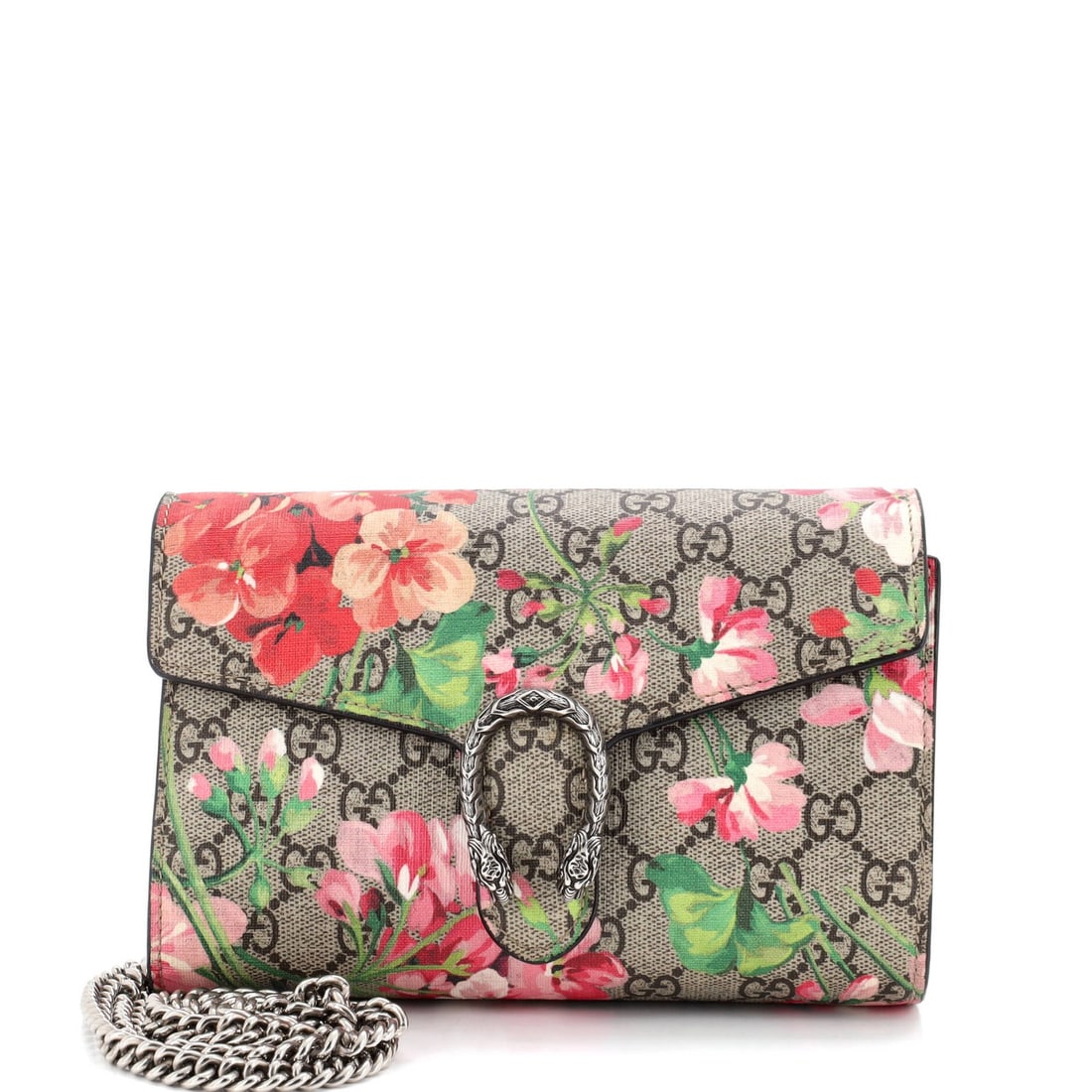 Chain Wallet Blooms Coated Canvas GG Small Dionysus Print Gucci: Chain Wallet Blooms Coated Canvas GG Small Dionysus Print Gucci Chain Wallet Blooms Coated Canvas GG Small Dionysus Print GucciThis Gucci small Dionysus print cross body bag features a Chain Wallet