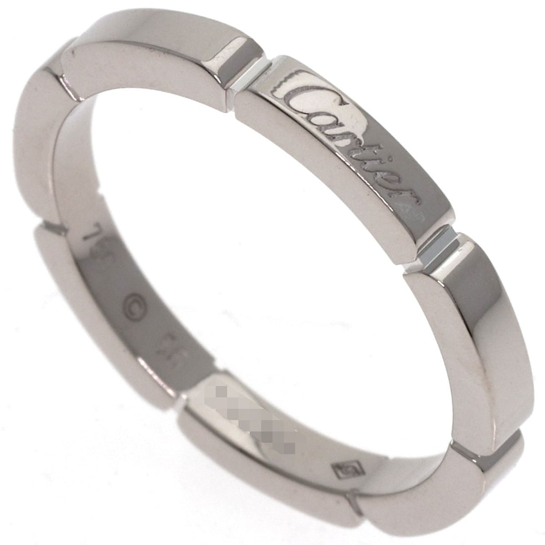 Cartier Mayon Panthere # 56 Ring K18 White Gold: Cartier Mayon Panthere # 56 Ring K18 White Gold Cartier's Mayon Panthere #56 Ring showcases its sleek design in K18 White Gold, a rare and luxurious metal alloy. This silver-toned ring features the