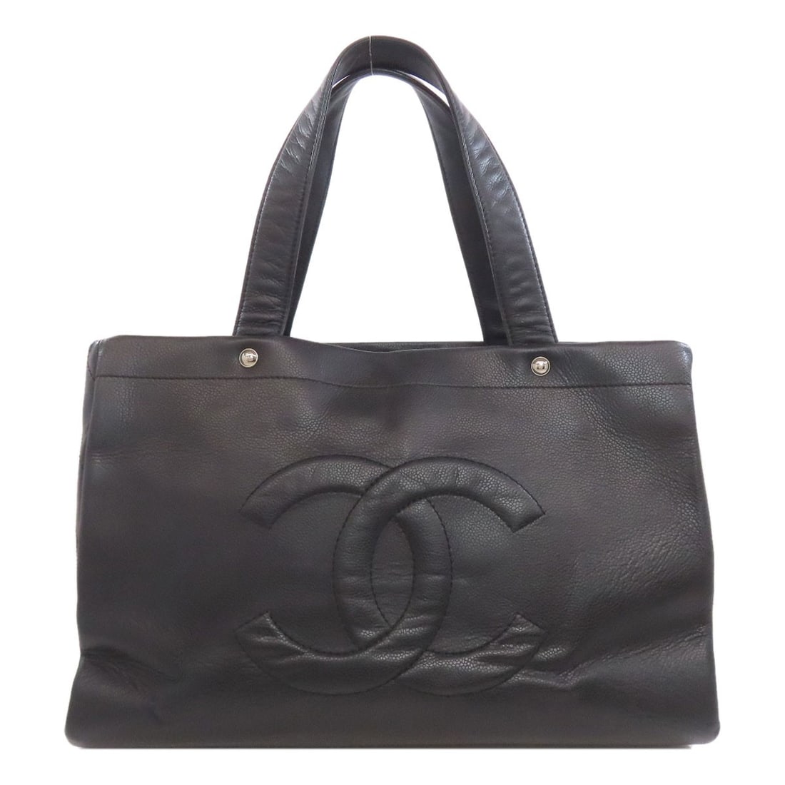 Chanel Coco Mark Tote Bag Grained Calfskin Skin: Chanel Coco Mark Tote Bag Grained Calfskin Skin Grained Calfskin Skin gives this black Chanel Coco Mark Tote Bag a luxurious feel, while its classic design ensures it remains a timeless choice. Made
