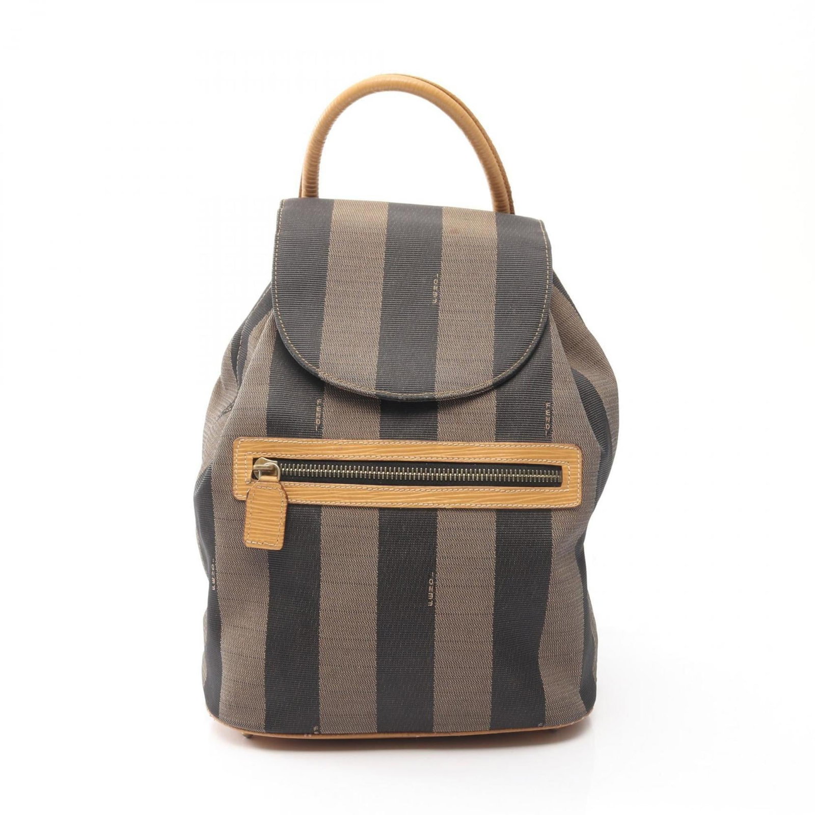 Fendi Canvas Leather Backpack: Fendi Canvas Leather Backpack Canvas and leather combine in this sleek Fendi backpack, available in three neutral tones: beige, black, and brown. With dimensions of 29cm x 22cm x 13cm, it offers a