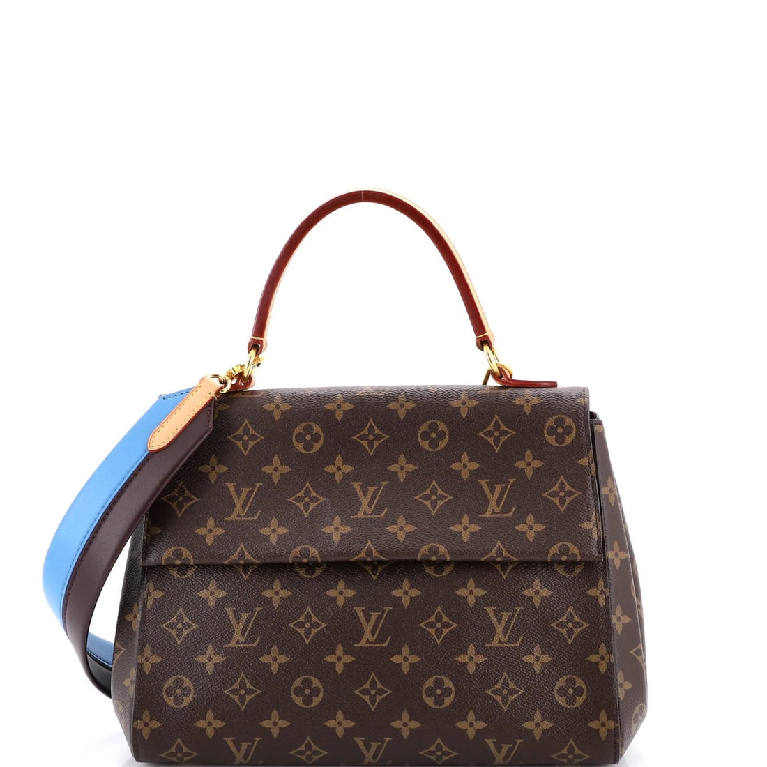 Canvas Cluny Louis Vuitton Monogram MM Top Handle Bag: Canvas Cluny Louis Vuitton Monogram MM Top Handle Bag Canvas Cluny Louis Vuitton Monogram MM Top Handle Bag - A timeless shoulder bag with a rich brown canvas exterior, featuring the iconic Monogram
