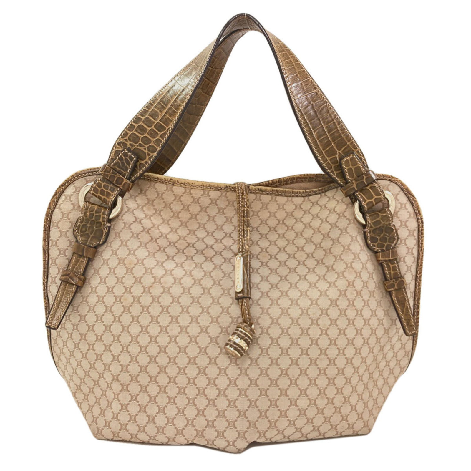 Canvas bag tote Celine: Canvas bag tote Celine Canvas bag tote from Celine, featuring a classic beige color and a canvas material. Measuring 28cm x 26cm x 16cm, this bag is a compact and stylish option. The bag bears a